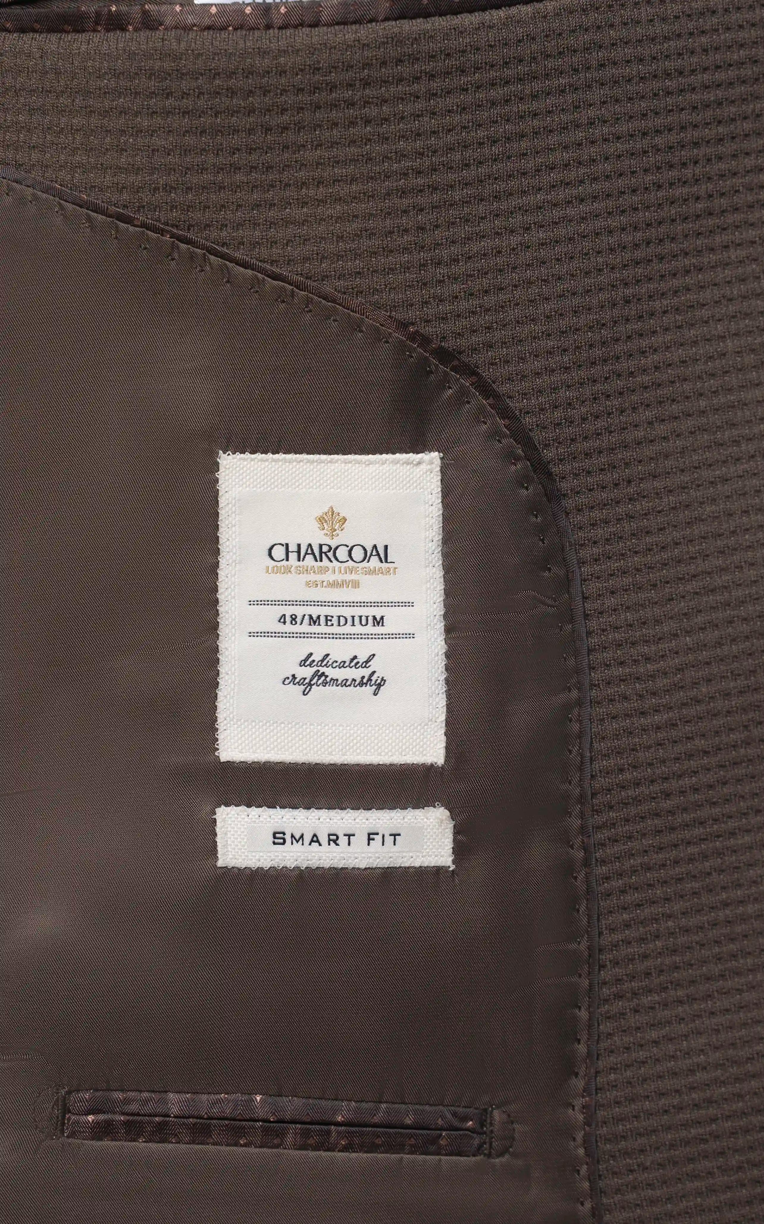 Men’s Self Textured Blazer Drak Brown