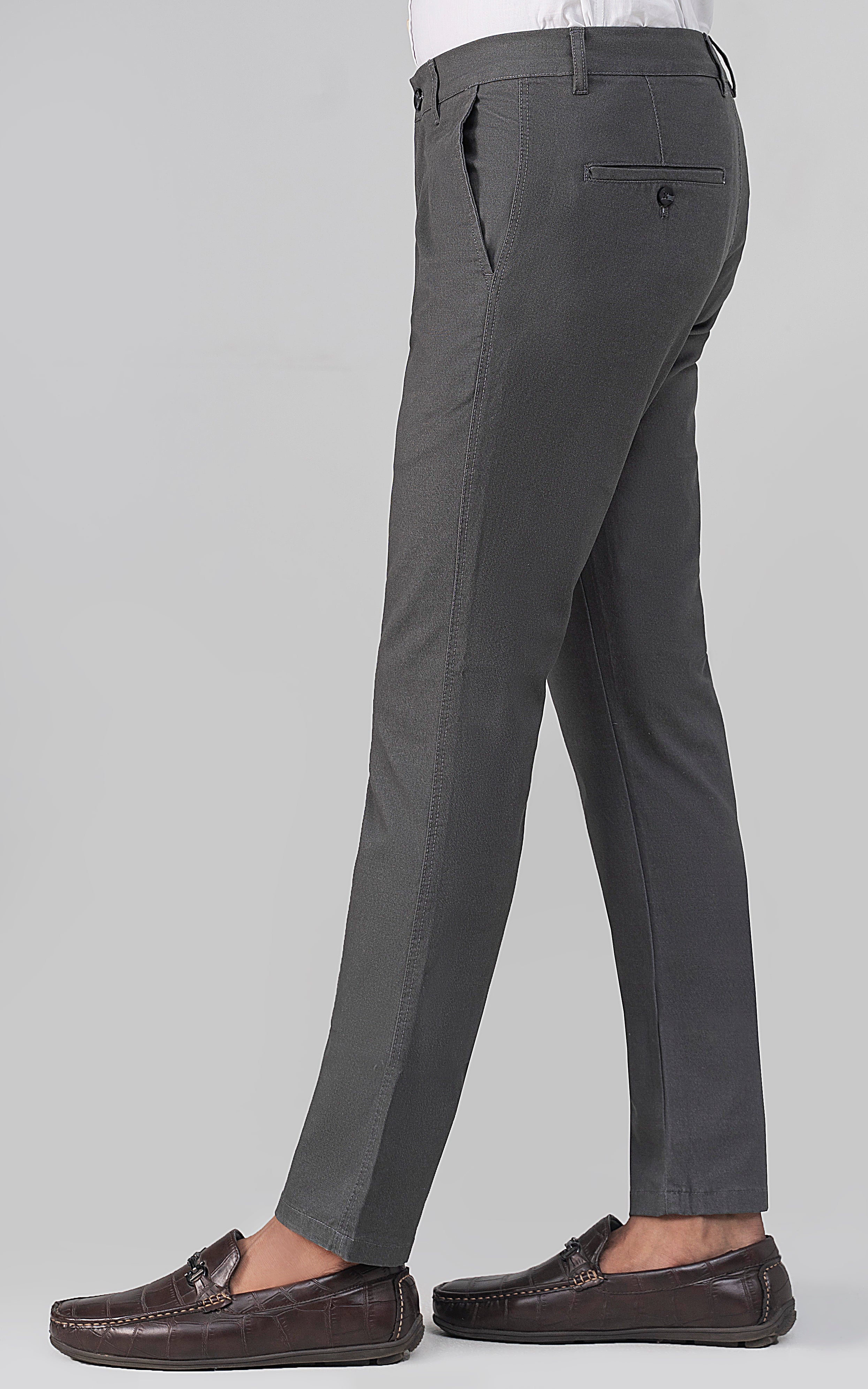 COLORED DENIM SMART FIT CASUAL PANT GREY