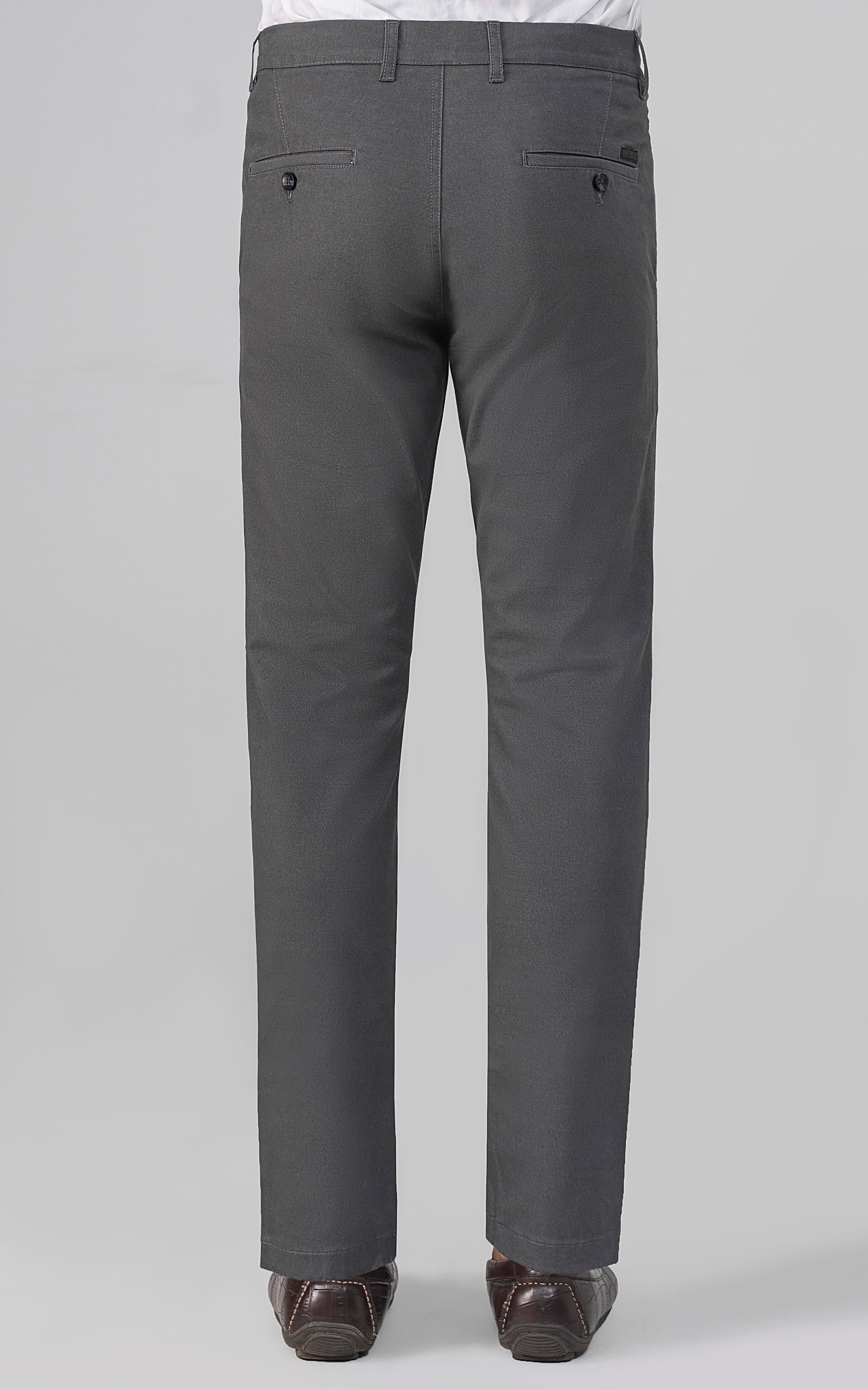 COLORED DENIM SMART FIT CASUAL PANT GREY