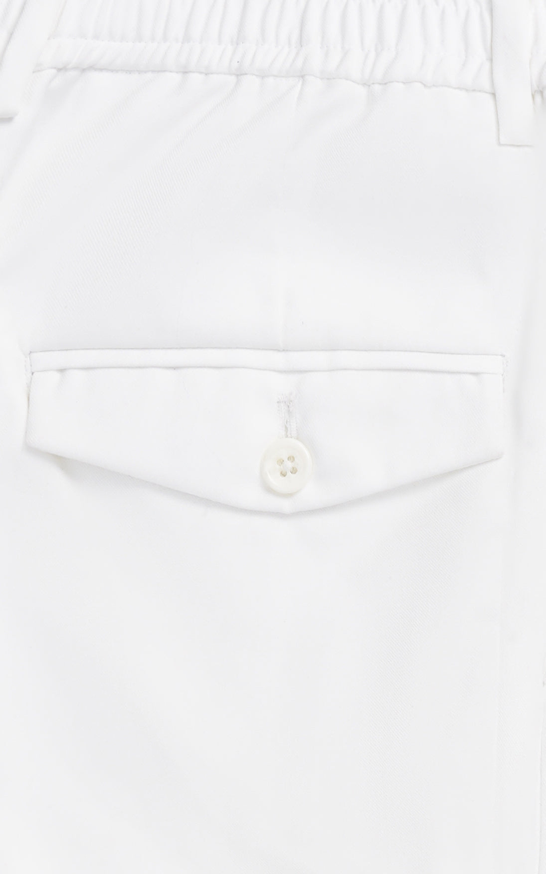 Elasticated pleated pant white