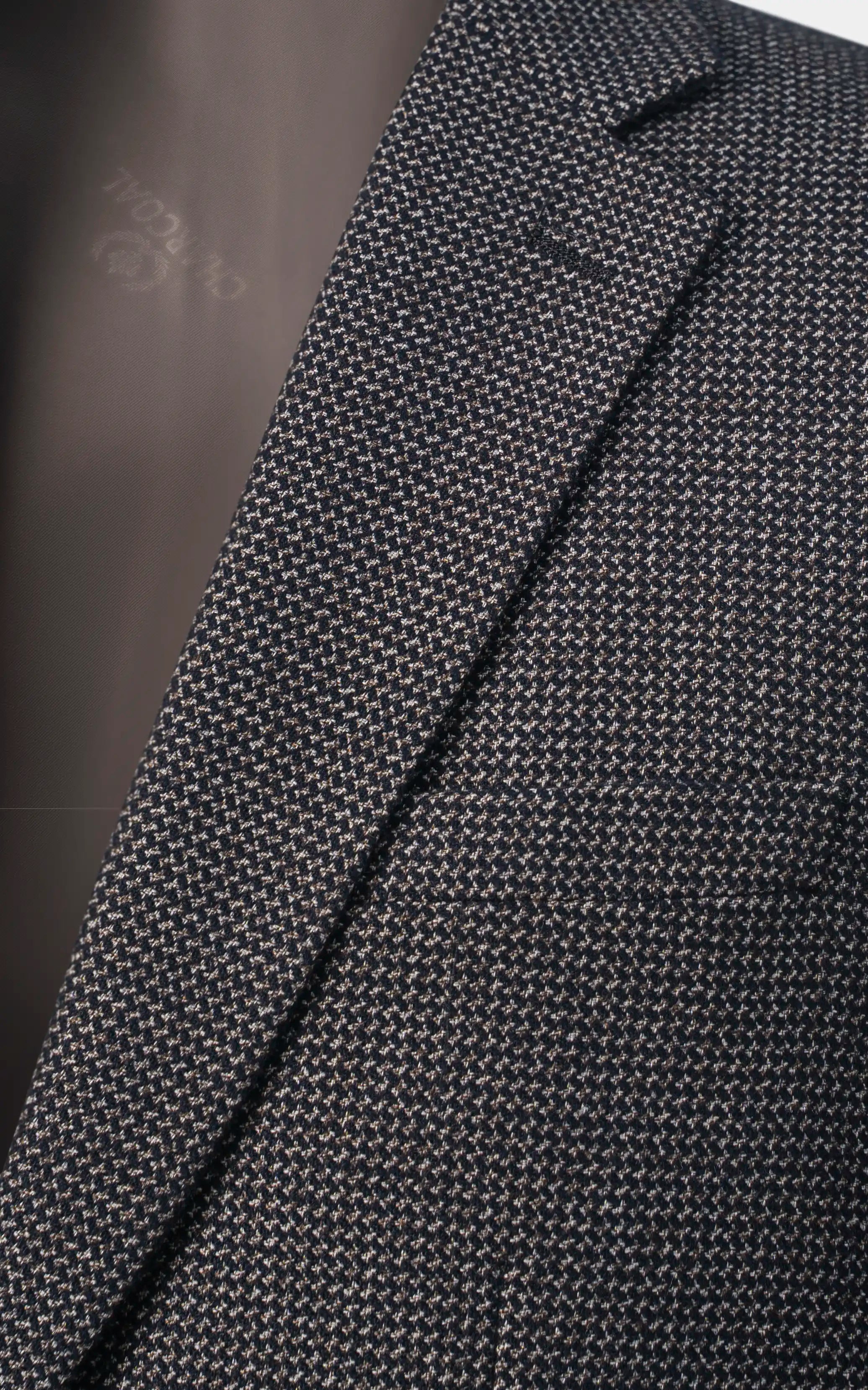 Men’s Textured Blazer with Elbow Patches Brown Black