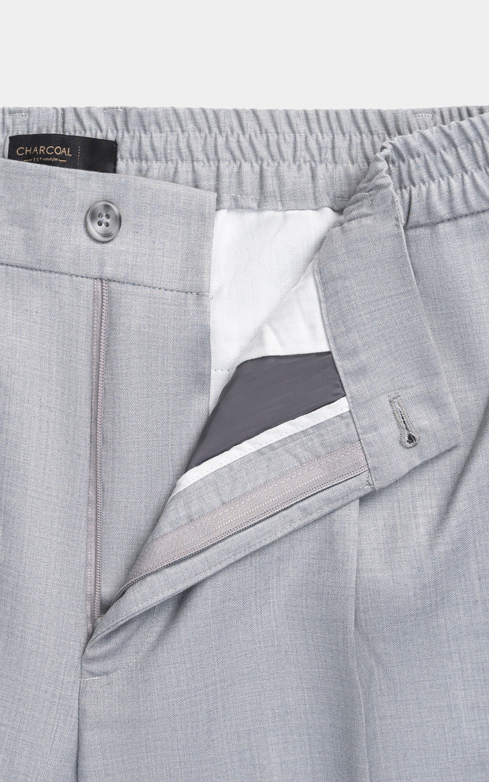 Elasticated pleated pant Ash Grey
