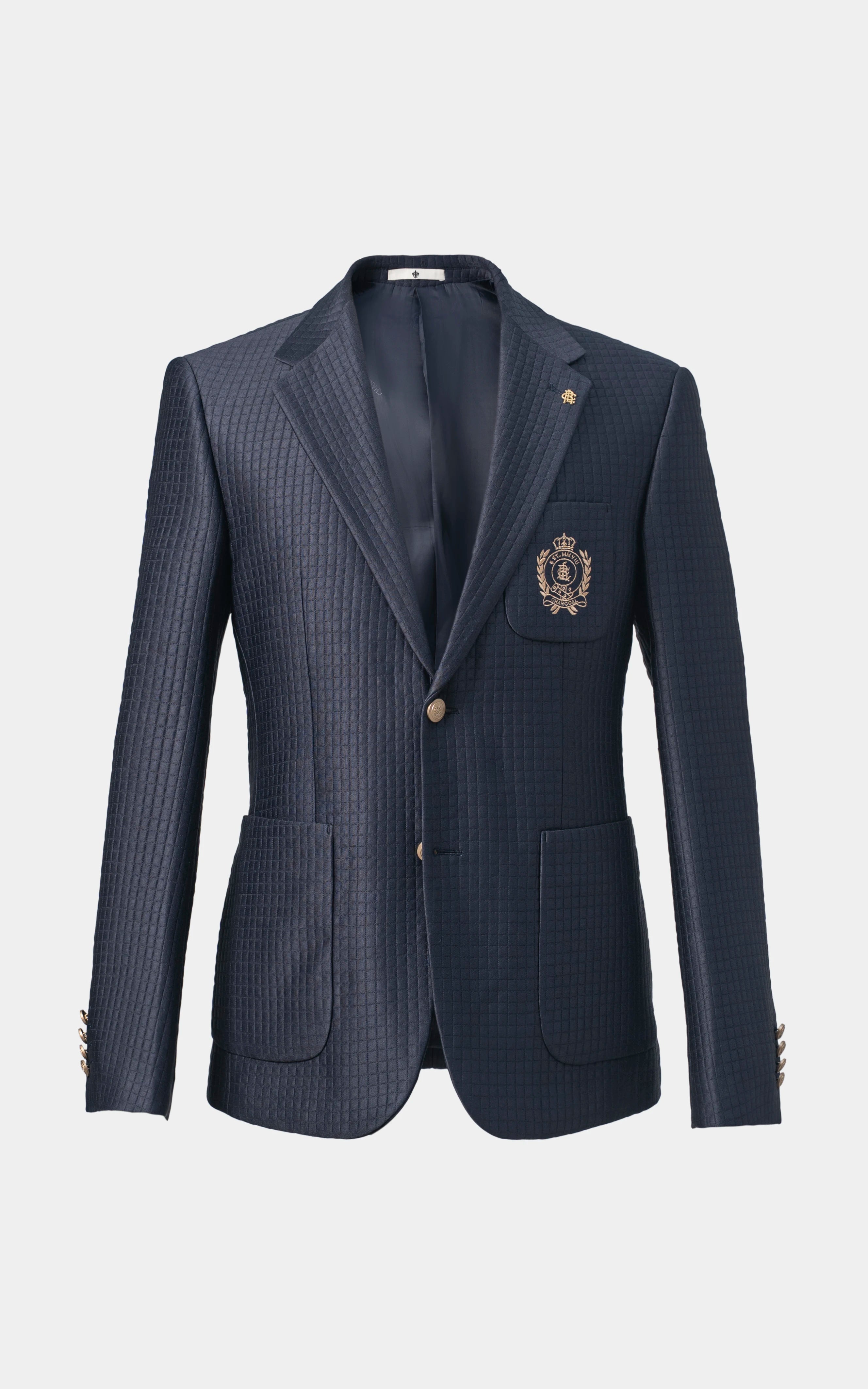 Men's Textured Casual Coat Navy