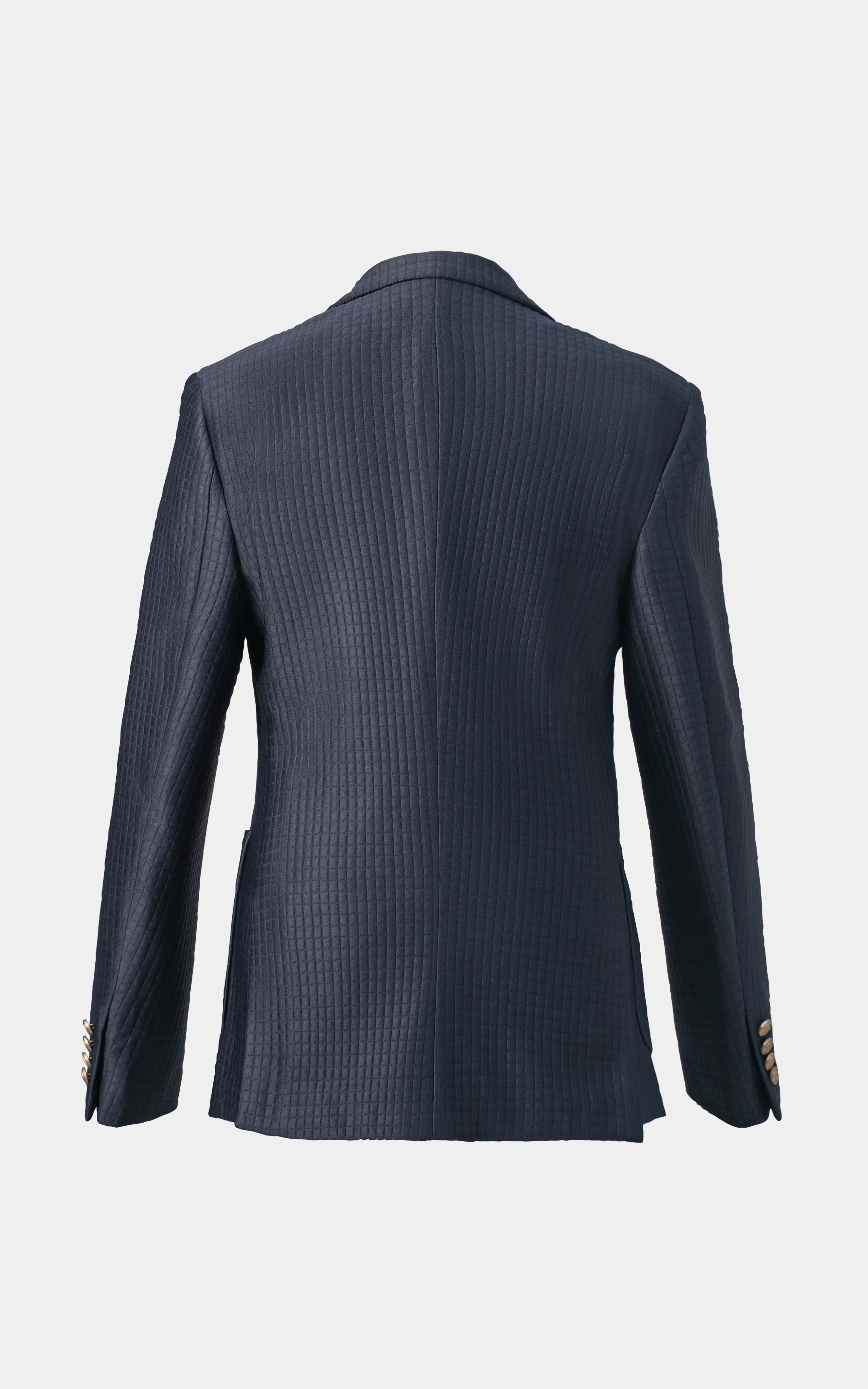 Men's Textured Casual Coat Navy