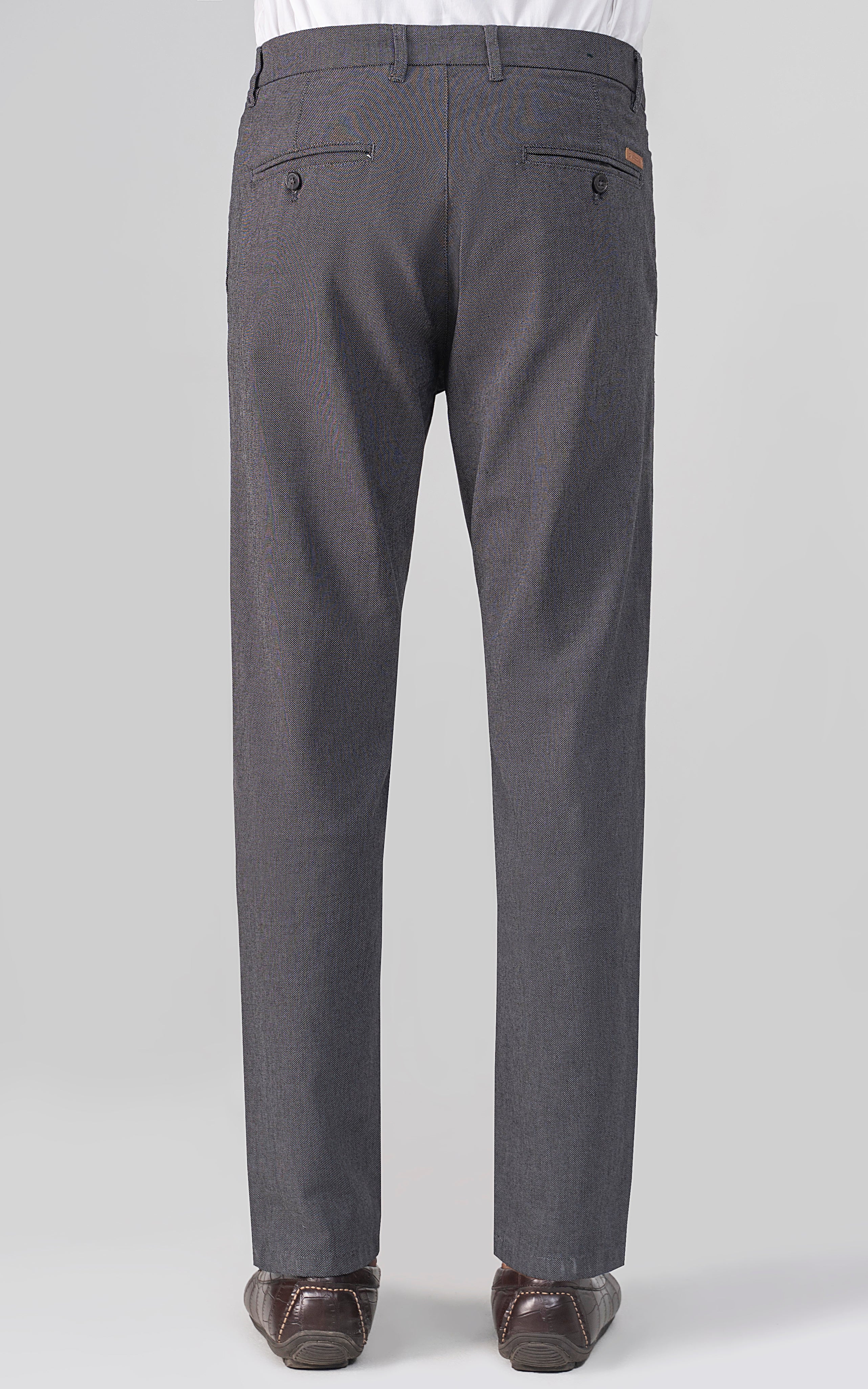 TEXTURED SMART FIT CASUAL PANT CHARCOAL