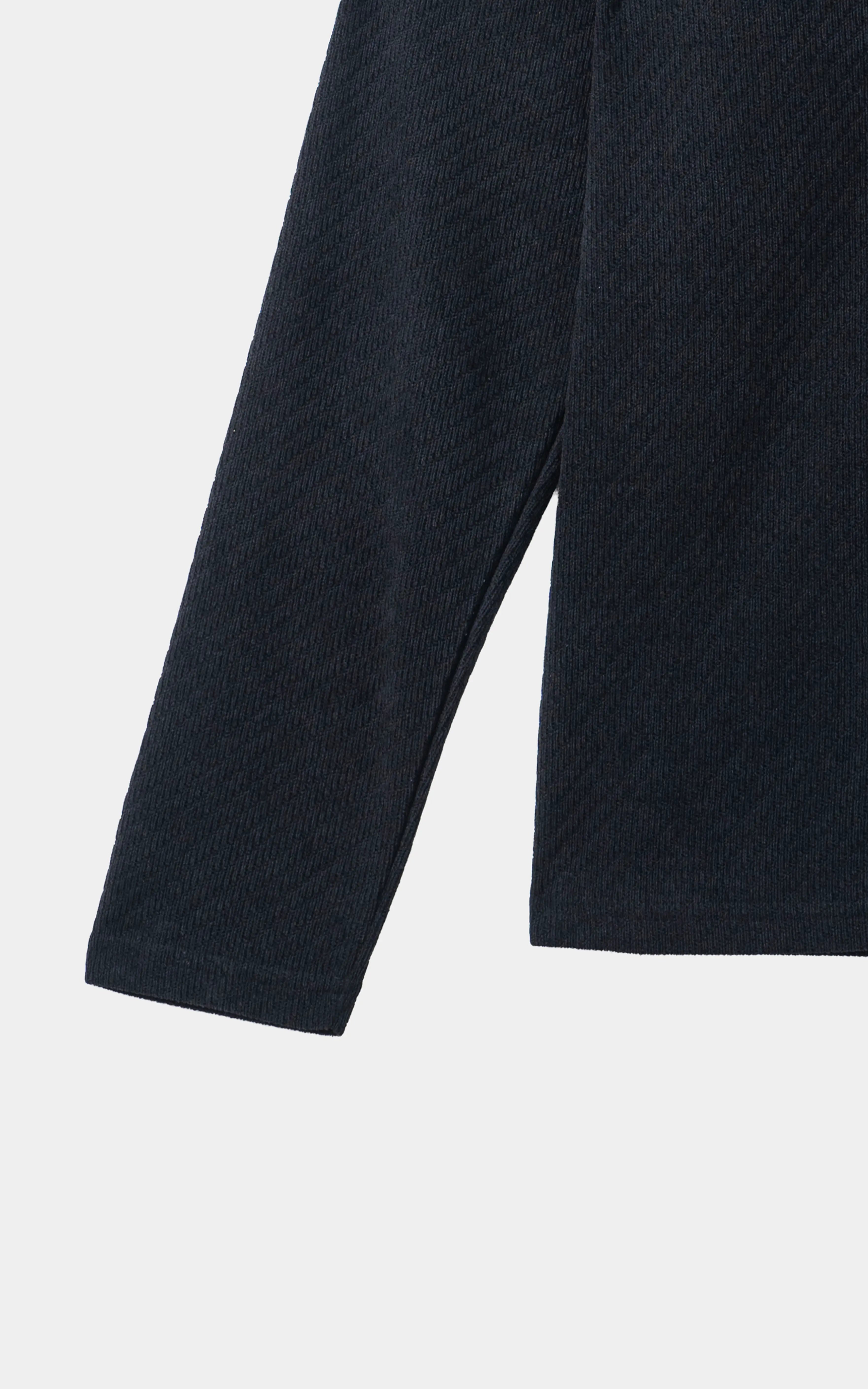 COTTON POLY BLENDED HALF ZIP SWEAT SHIRT BLACK