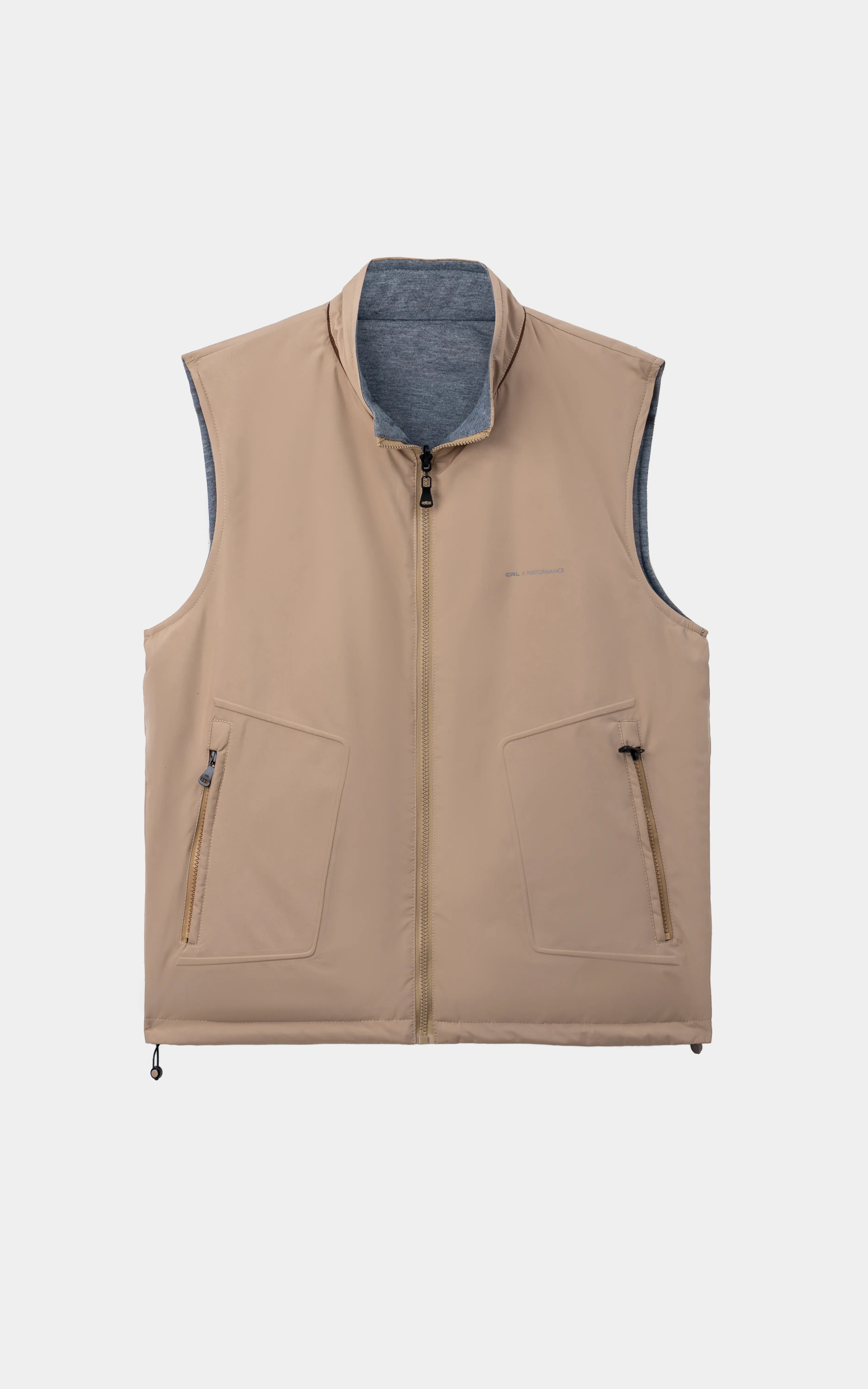 SMART FIT SLEEVELESS REVERSIBLE JACKET BEIGE GREY