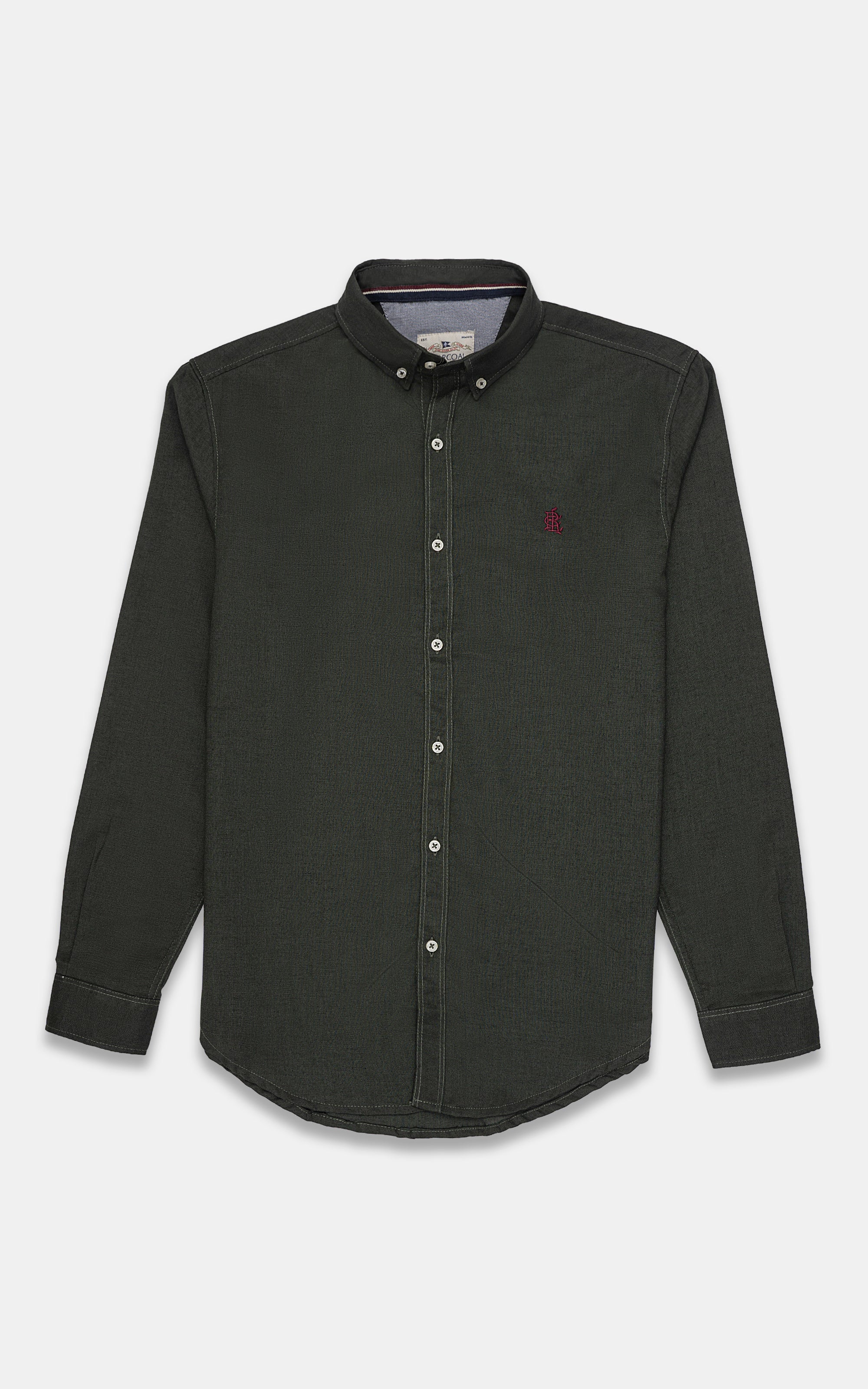 Men's Cotton Casual Shirt with Green Printed Design main image 1
