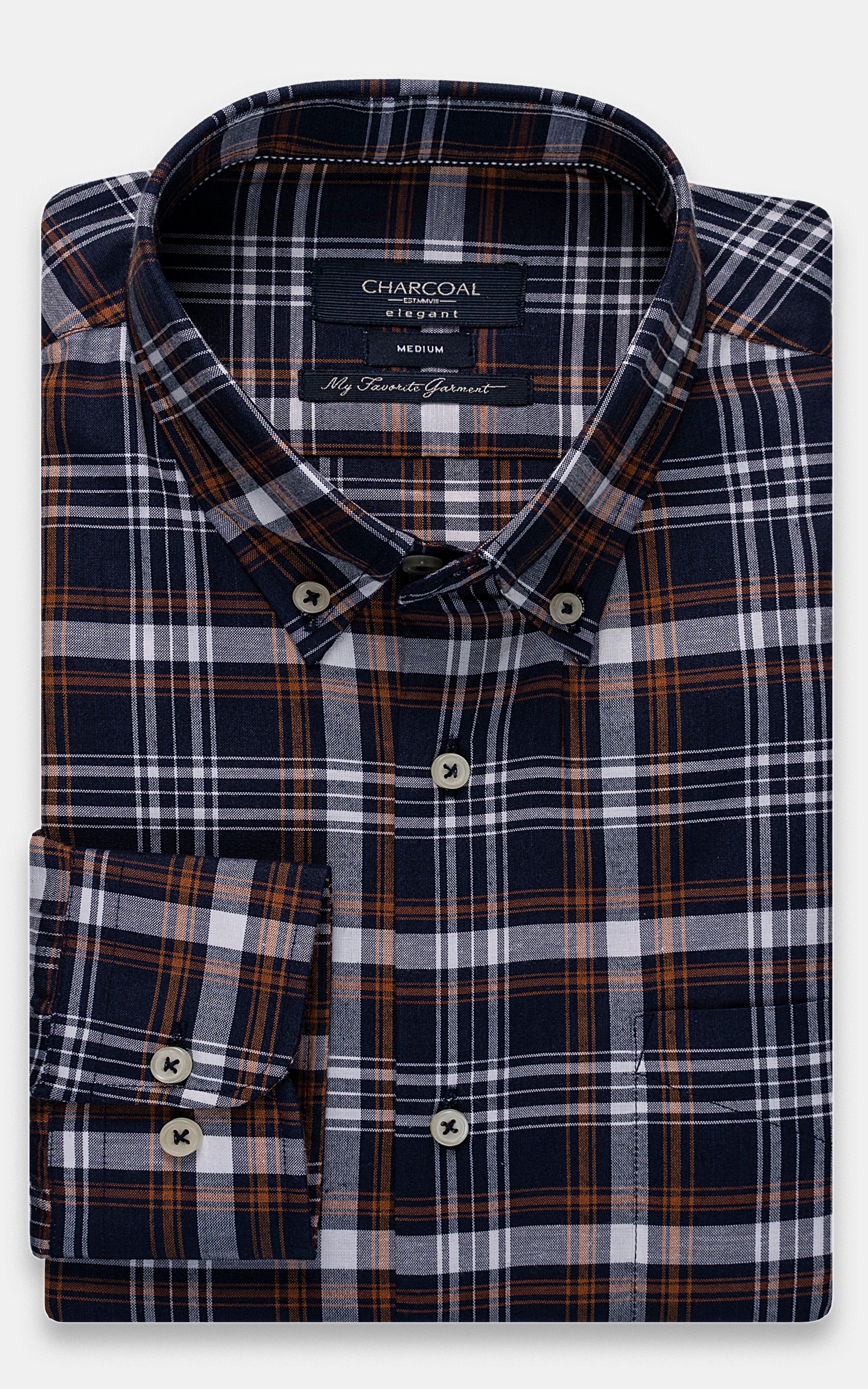 SEMI FORMAL NAVY RUST CHECK