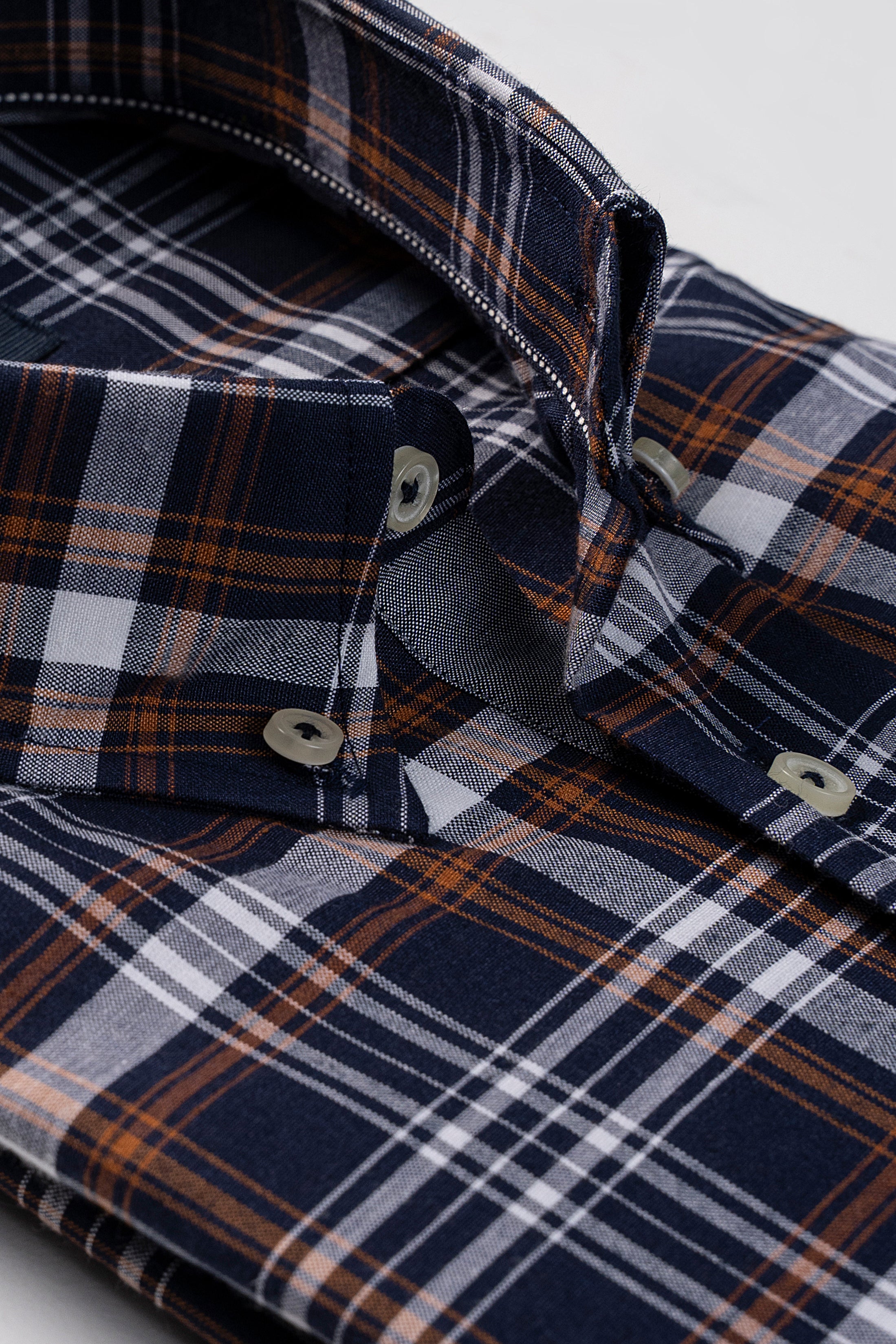 SEMI FORMAL NAVY RUST CHECK