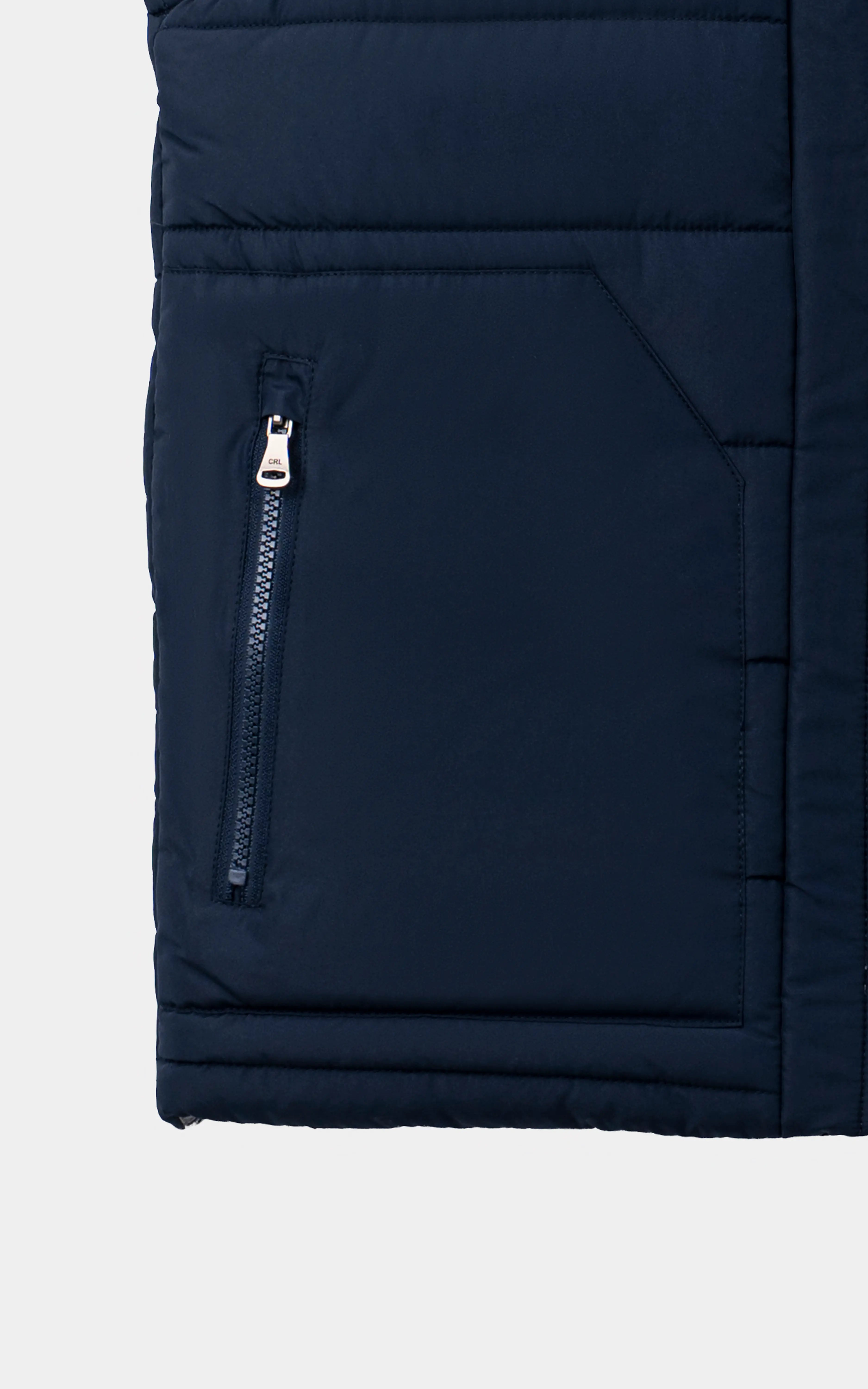 SMART FIT SLEEVELESS REVERSIBLE JACKET NAVY GREY MELANGE