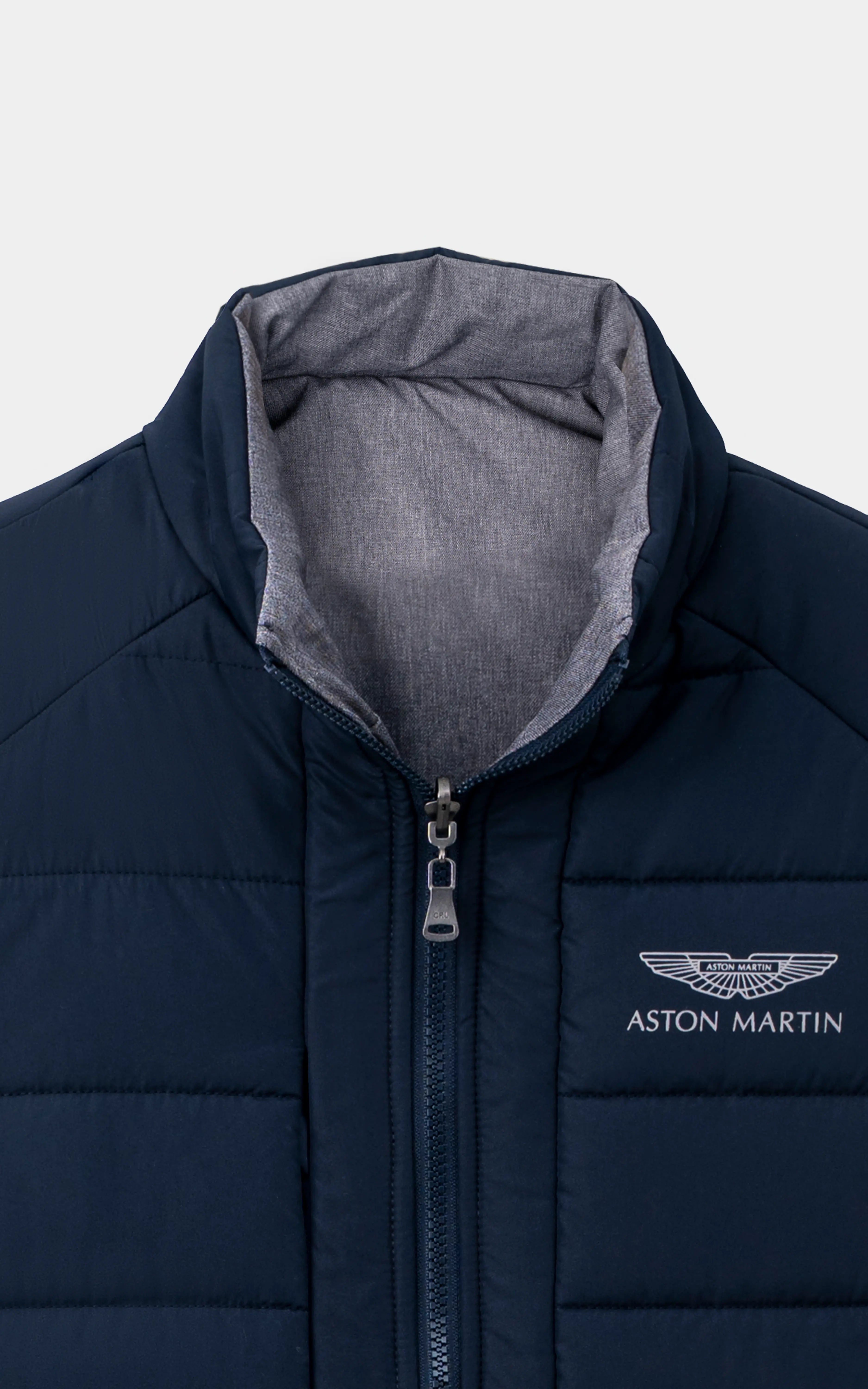 SMART FIT SLEEVELESS REVERSIBLE JACKET NAVY GREY MELANGE