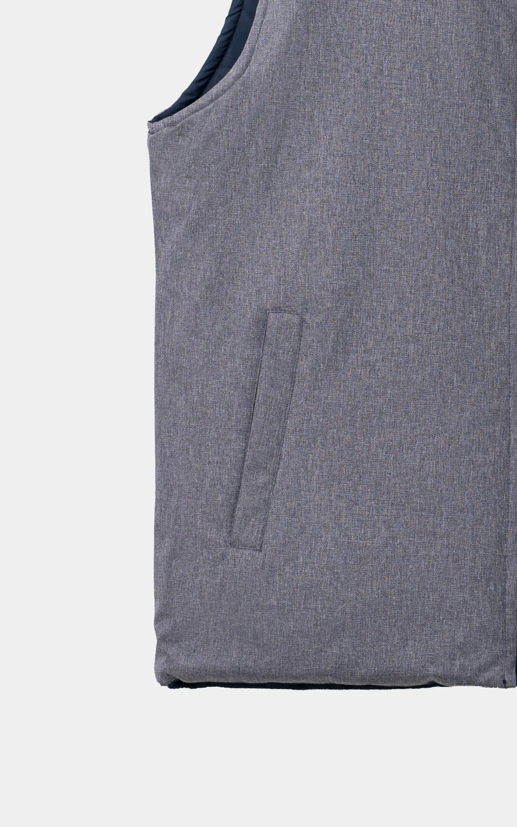 SMART FIT SLEEVELESS REVERSIBLE JACKET NAVY GREY MELANGE