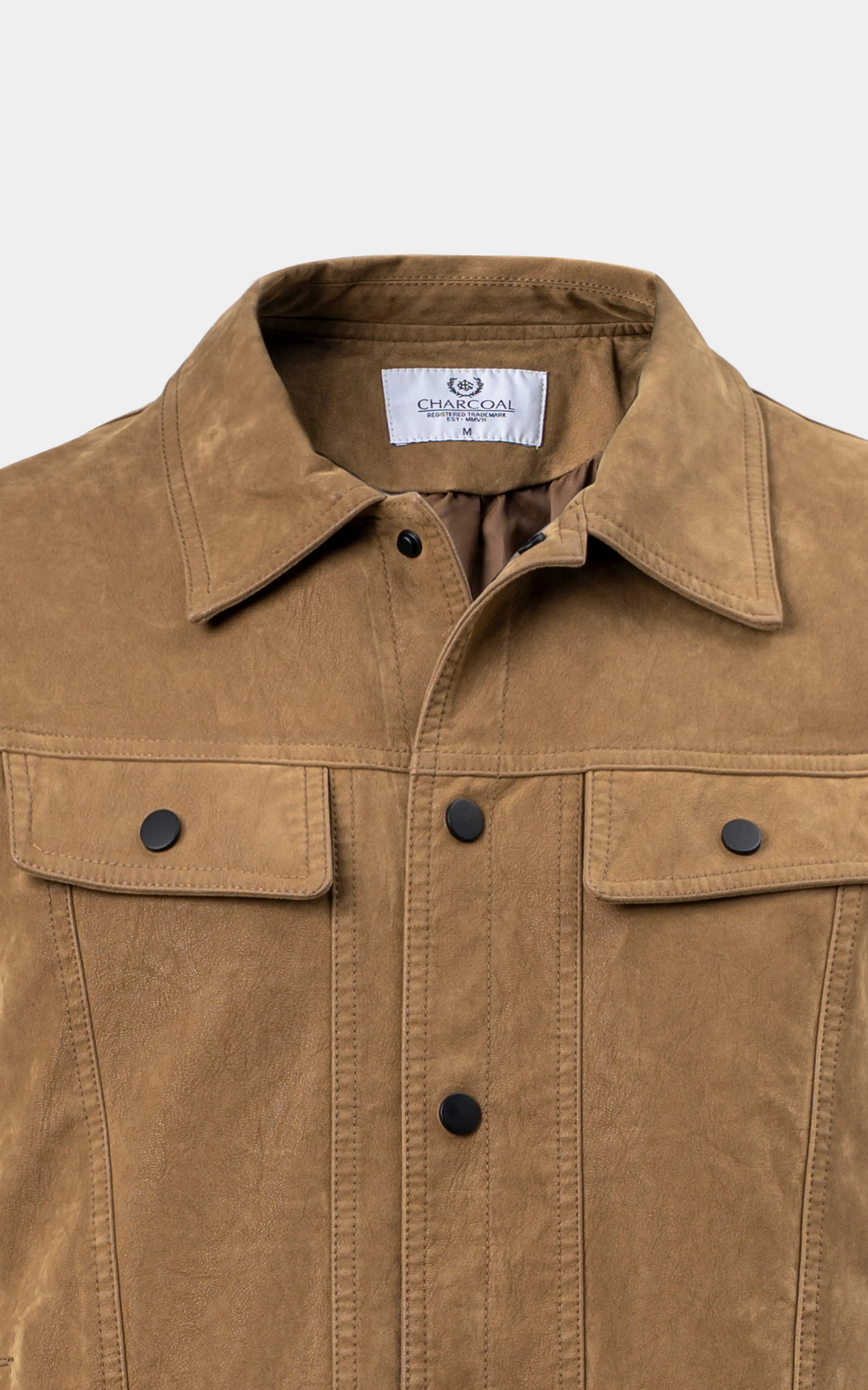 PU Leather Jacket Dark Khaki