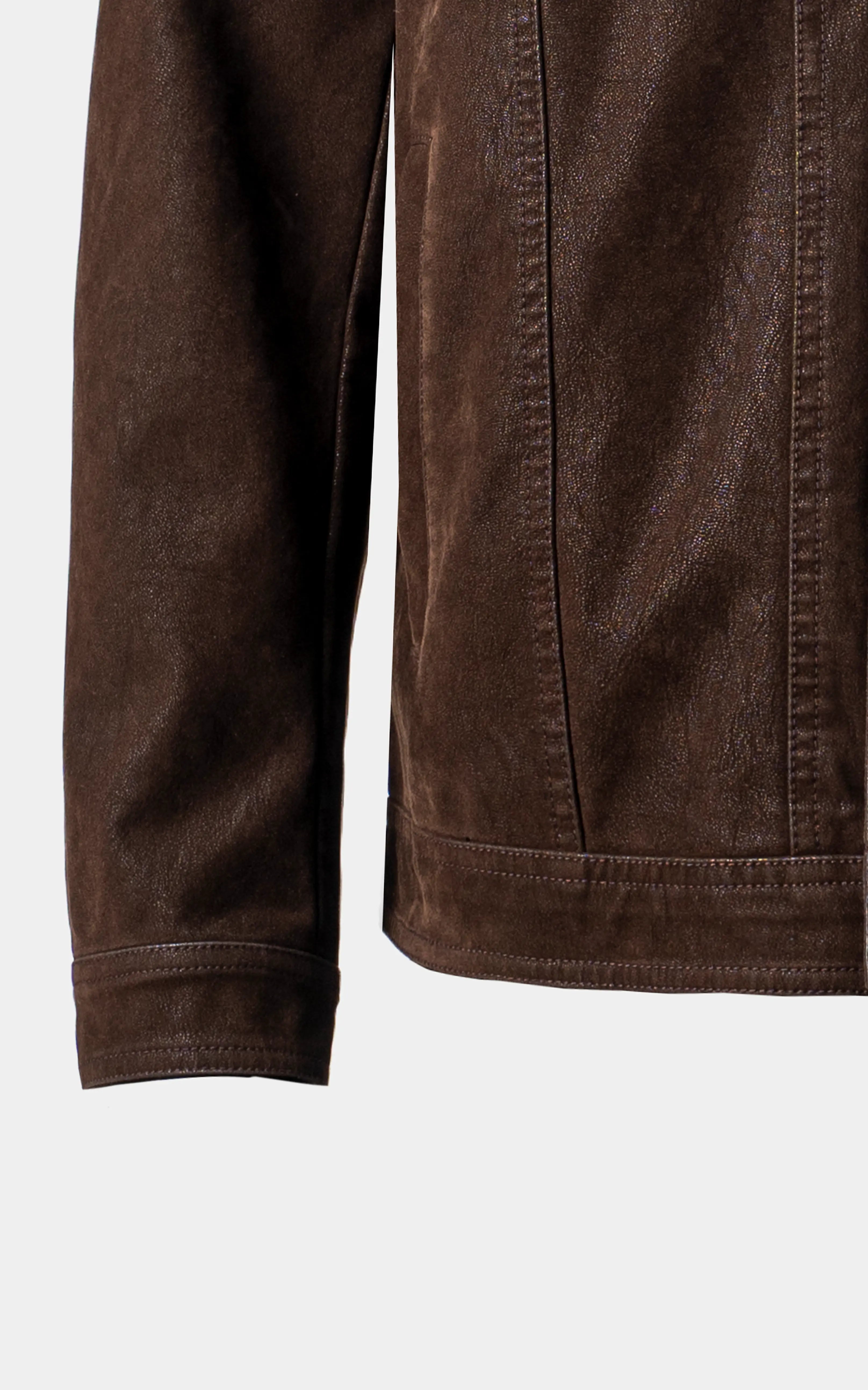 PU Leather Jacket Dark Brown
