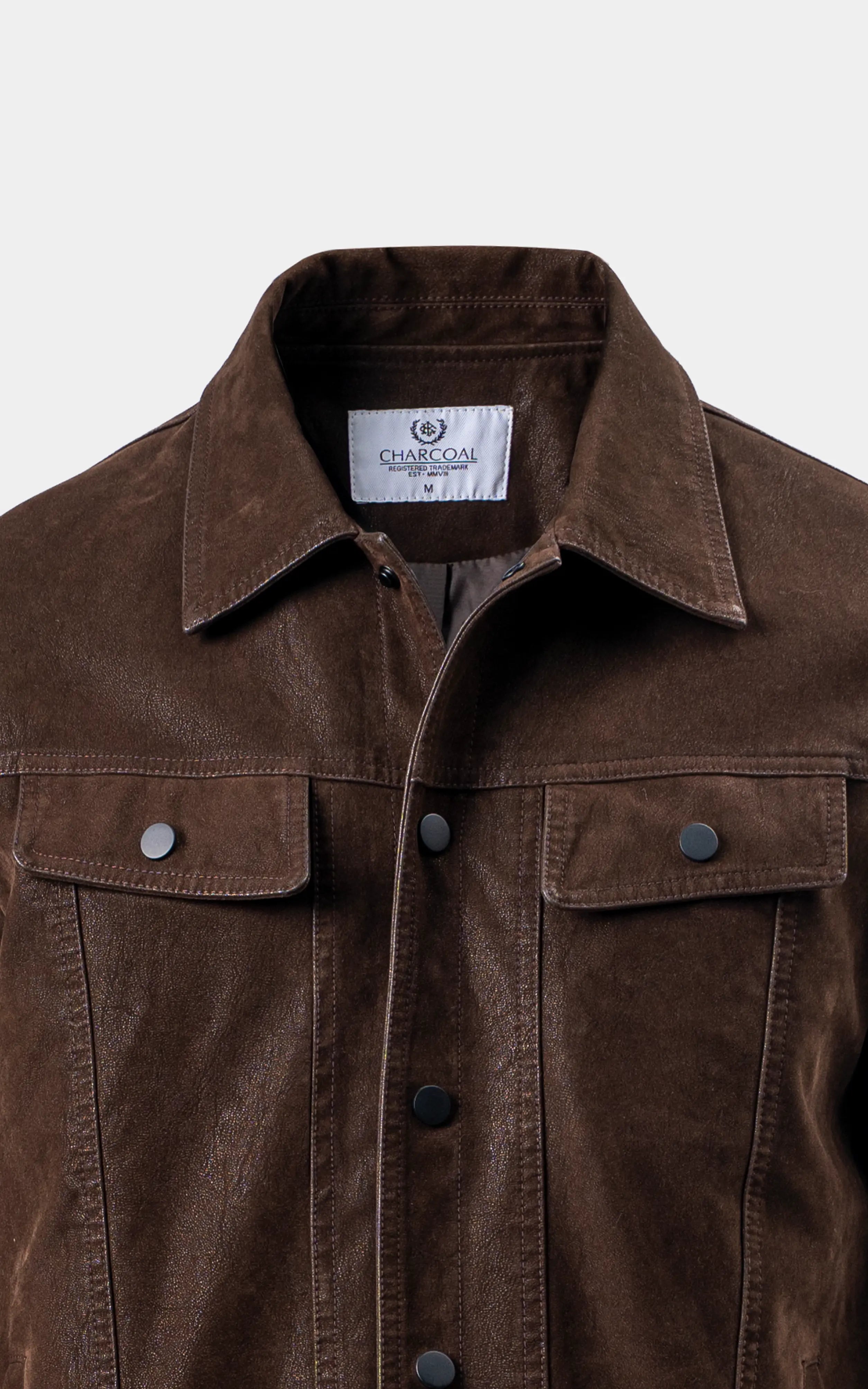 PU Leather Jacket Dark Brown