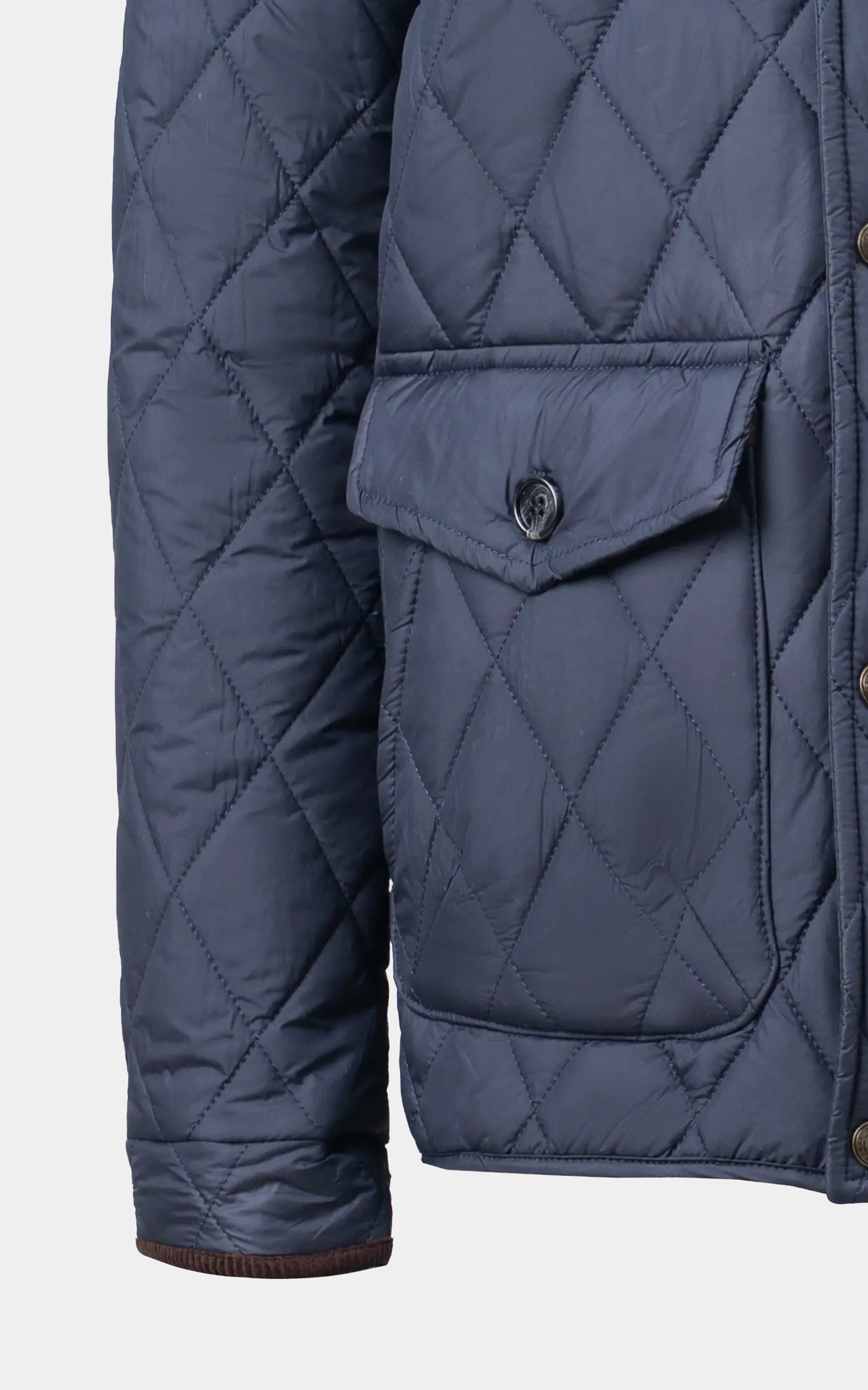 REGULAR FIT FULLSLEEVE QUILTED JACKET NAVY