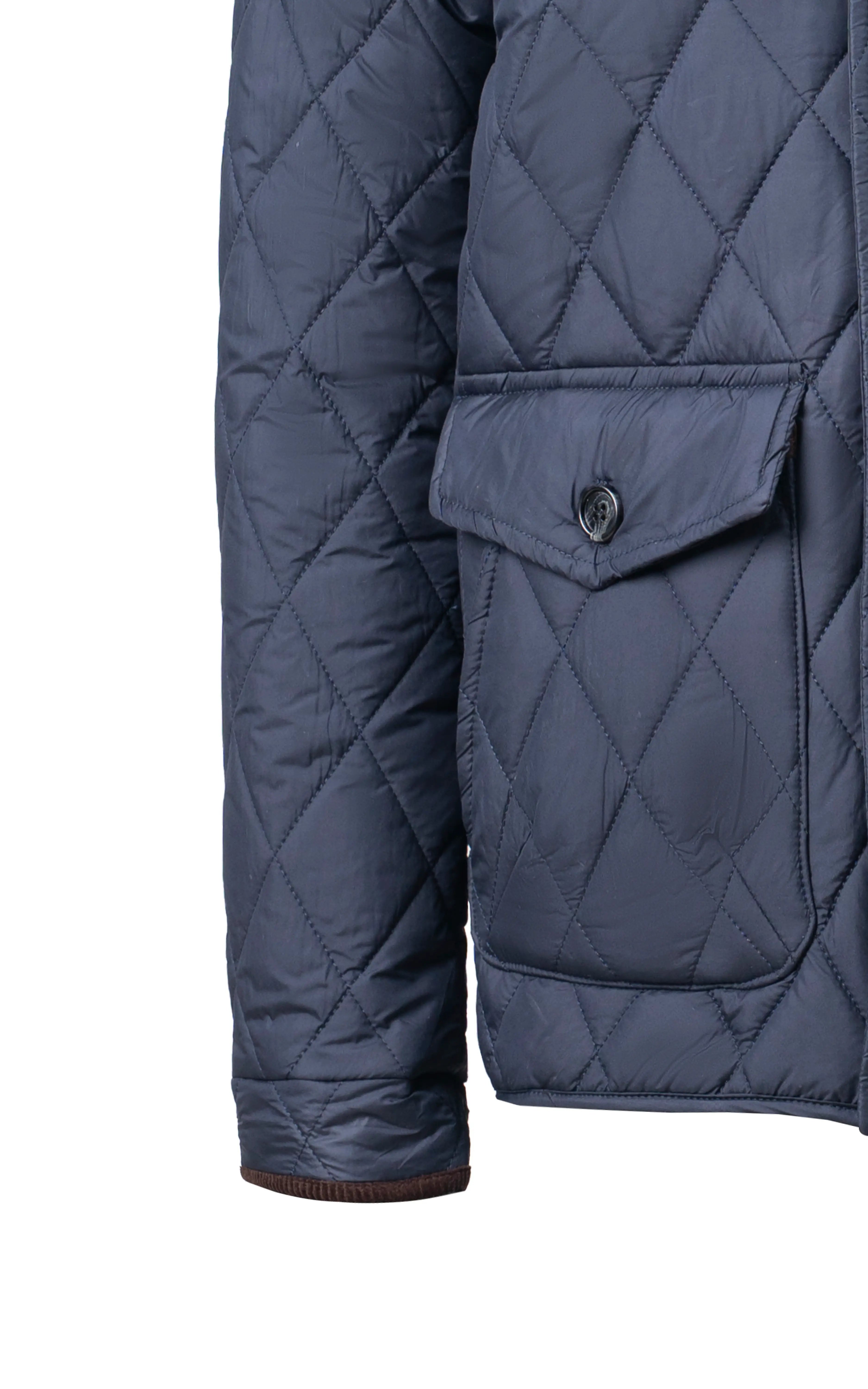 REGULAR FIT FULLSLEEVE QUILTED JACKET NAVY