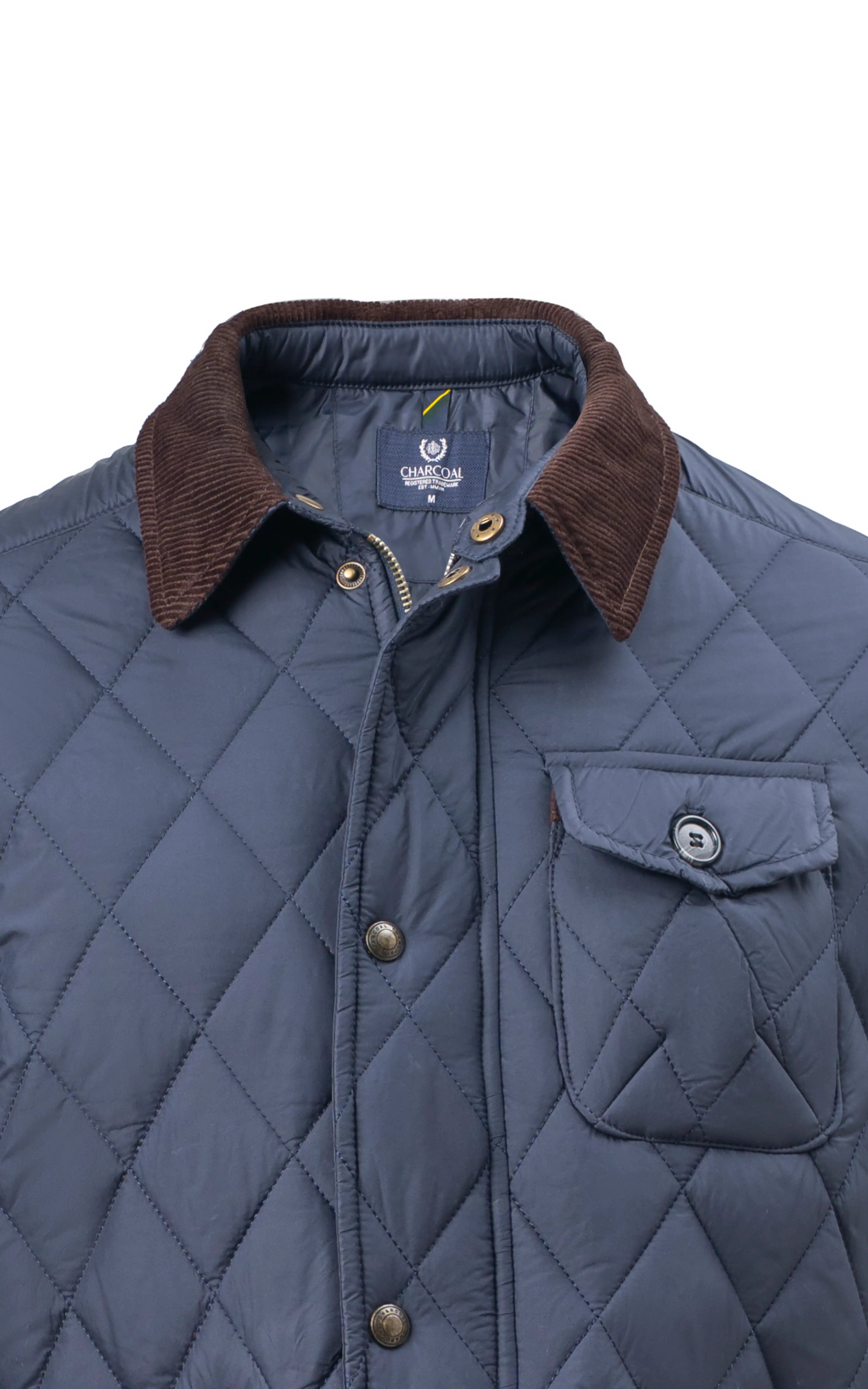REGULAR FIT FULLSLEEVE QUILTED JACKET NAVY