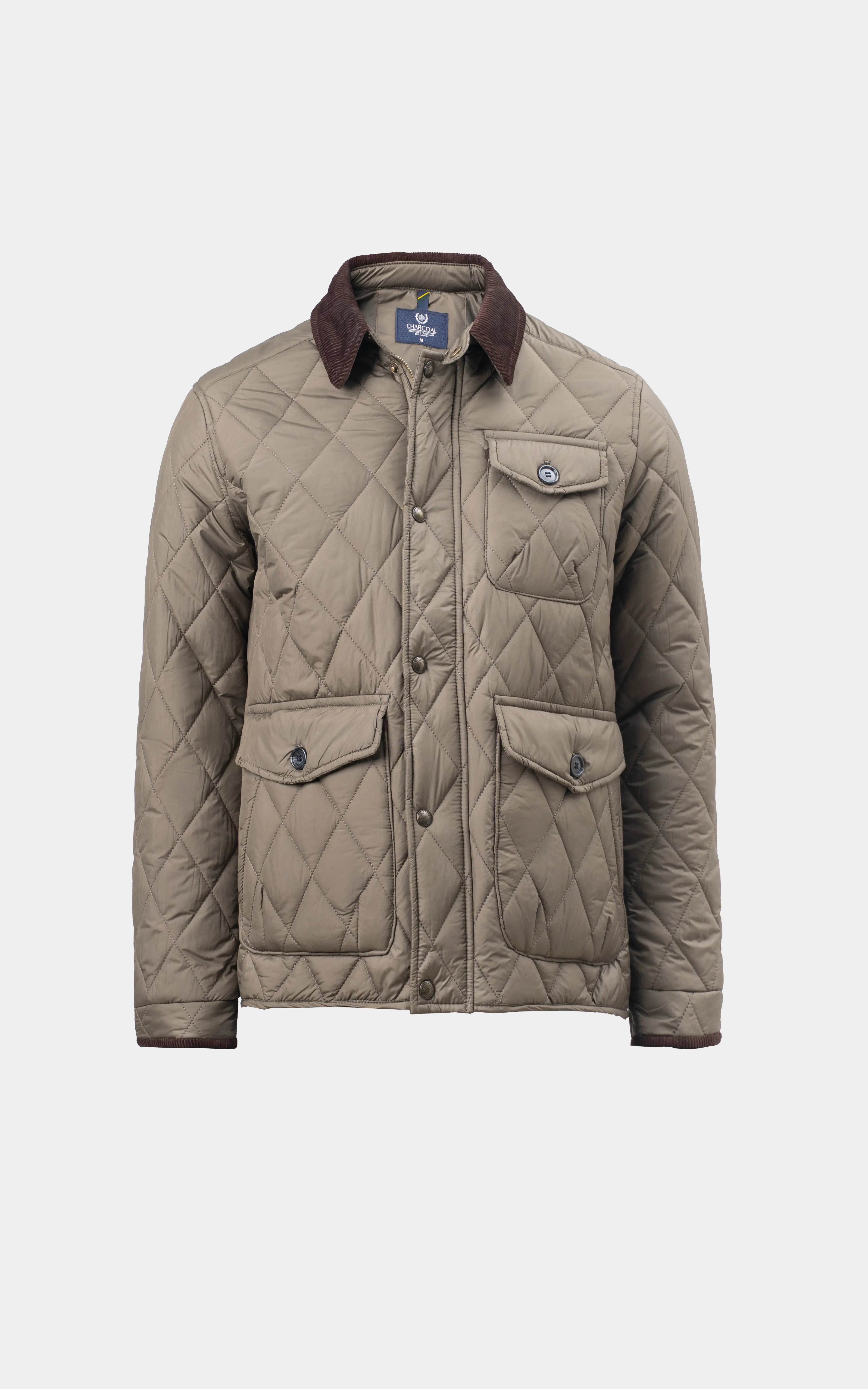 REGULAR FIT FULLSLEEVE QUILTED JACKET OLIVE