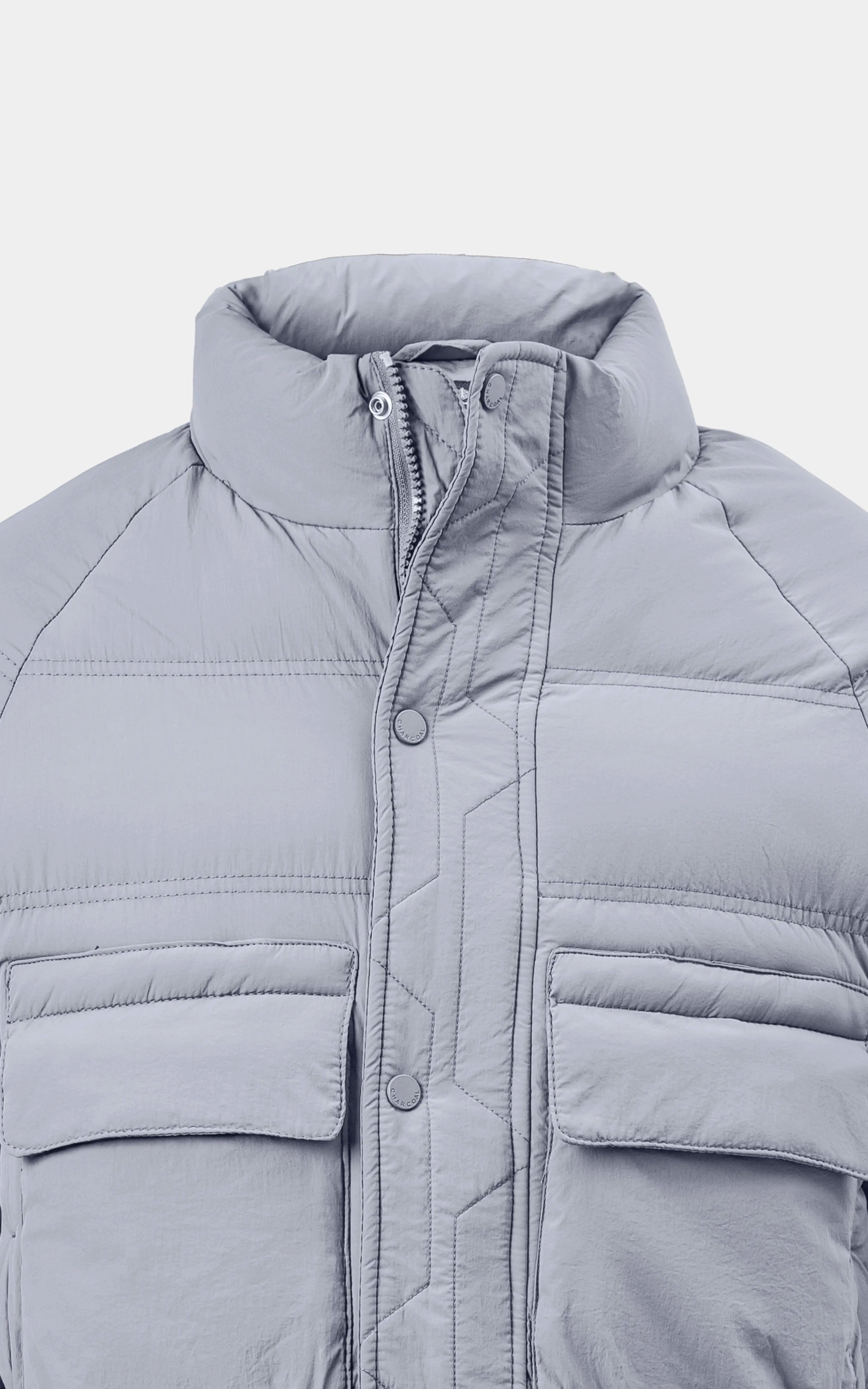 SMART FIT FULLSLEEVE PUFFER JACKET GREY