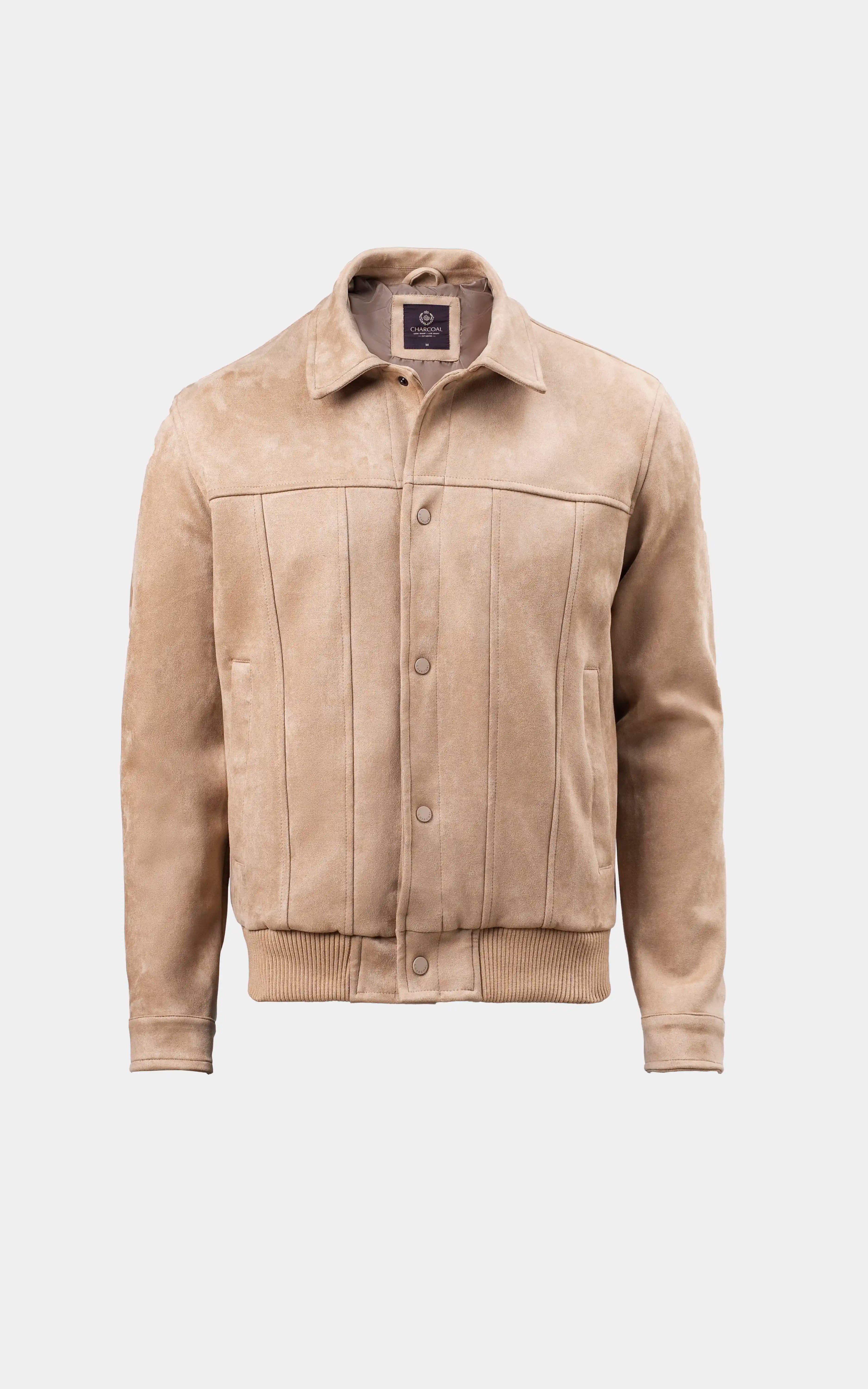 SMART FIT FULLSLEEVE SUEDE JACKET BEIGE