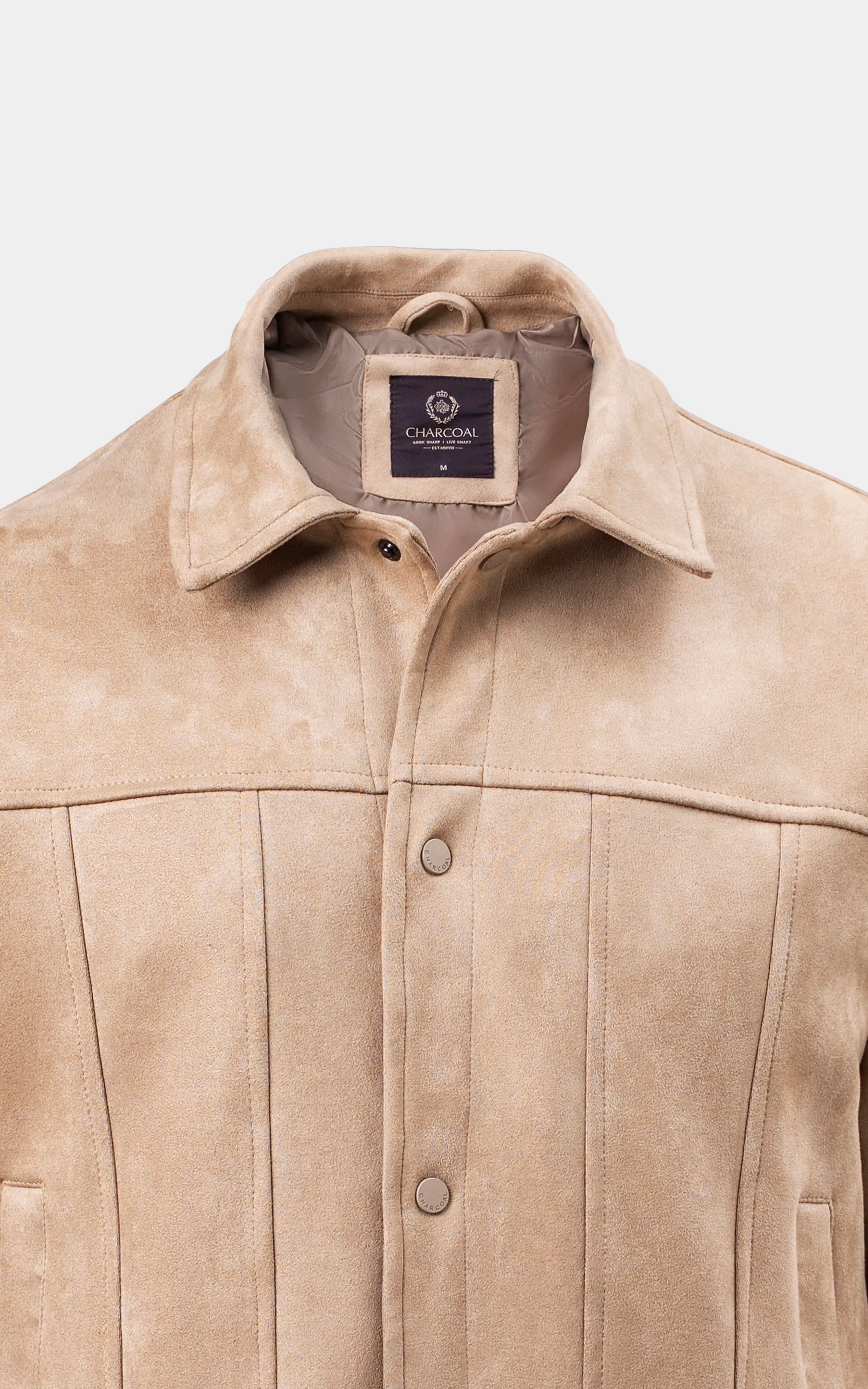 SMART FIT FULLSLEEVE SUEDE JACKET BEIGE