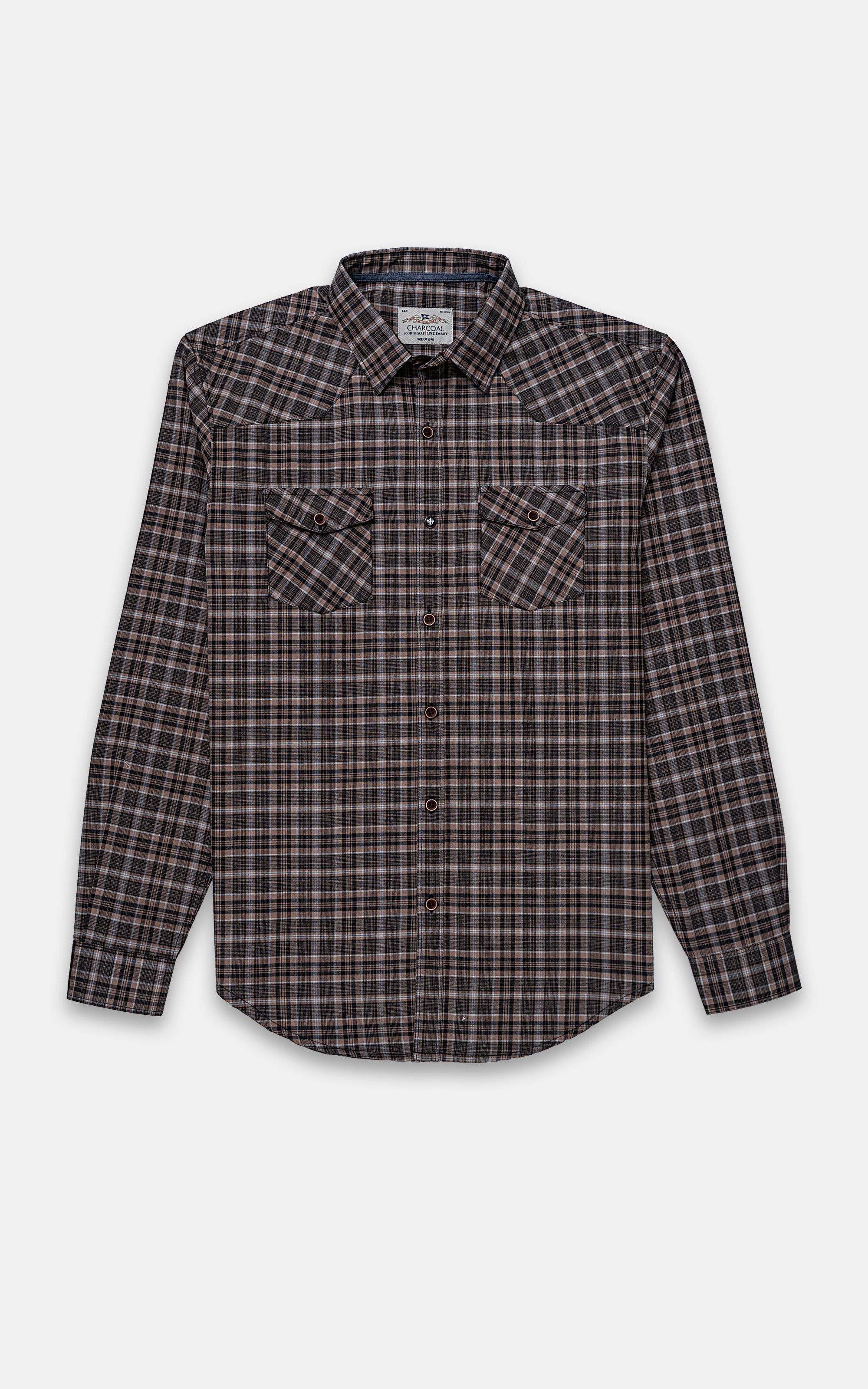 CASUAL SHIRT BROWN CHECK