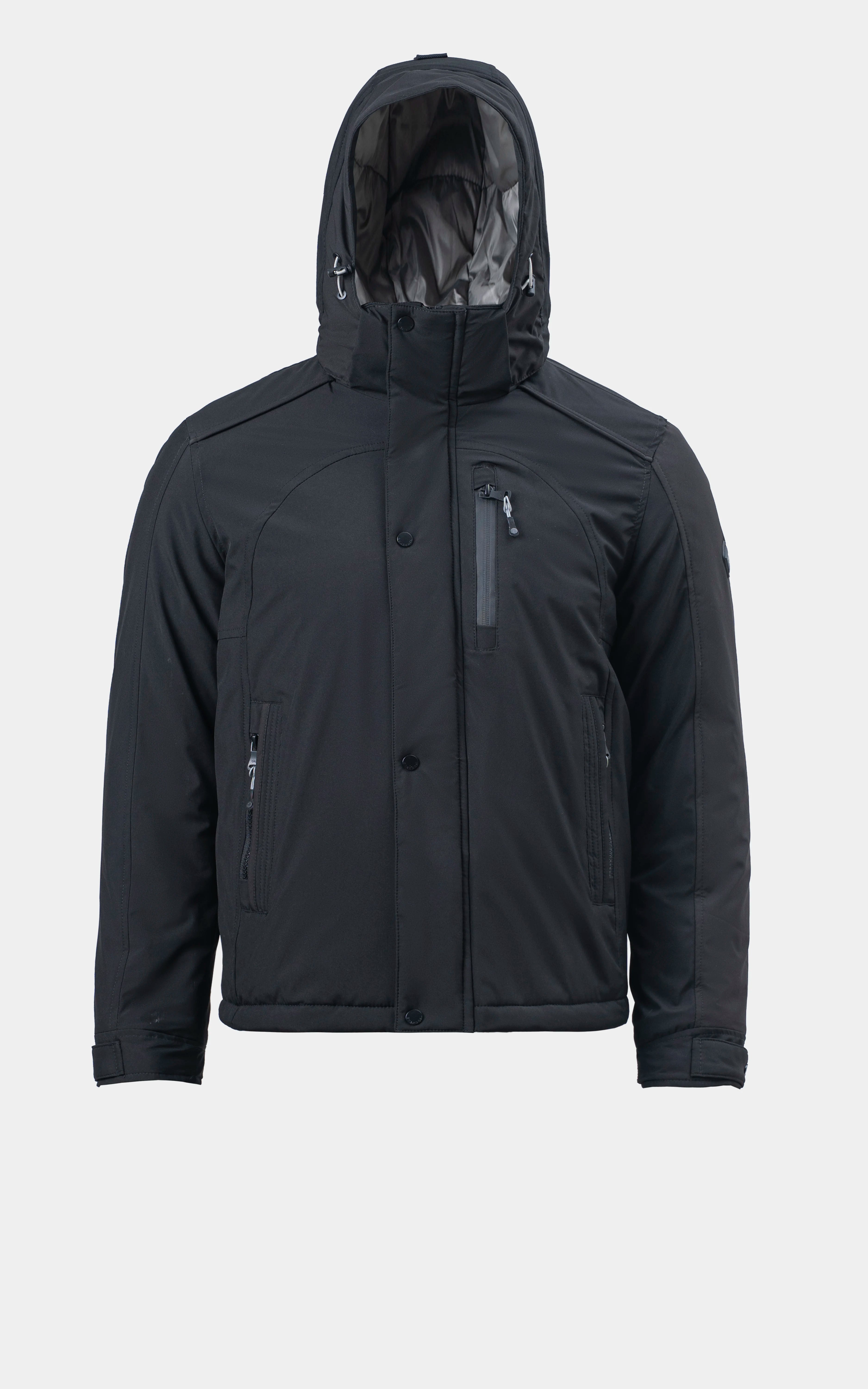 REGULAR FIT FULLSLEEVE PUFFER JACKET BLACK