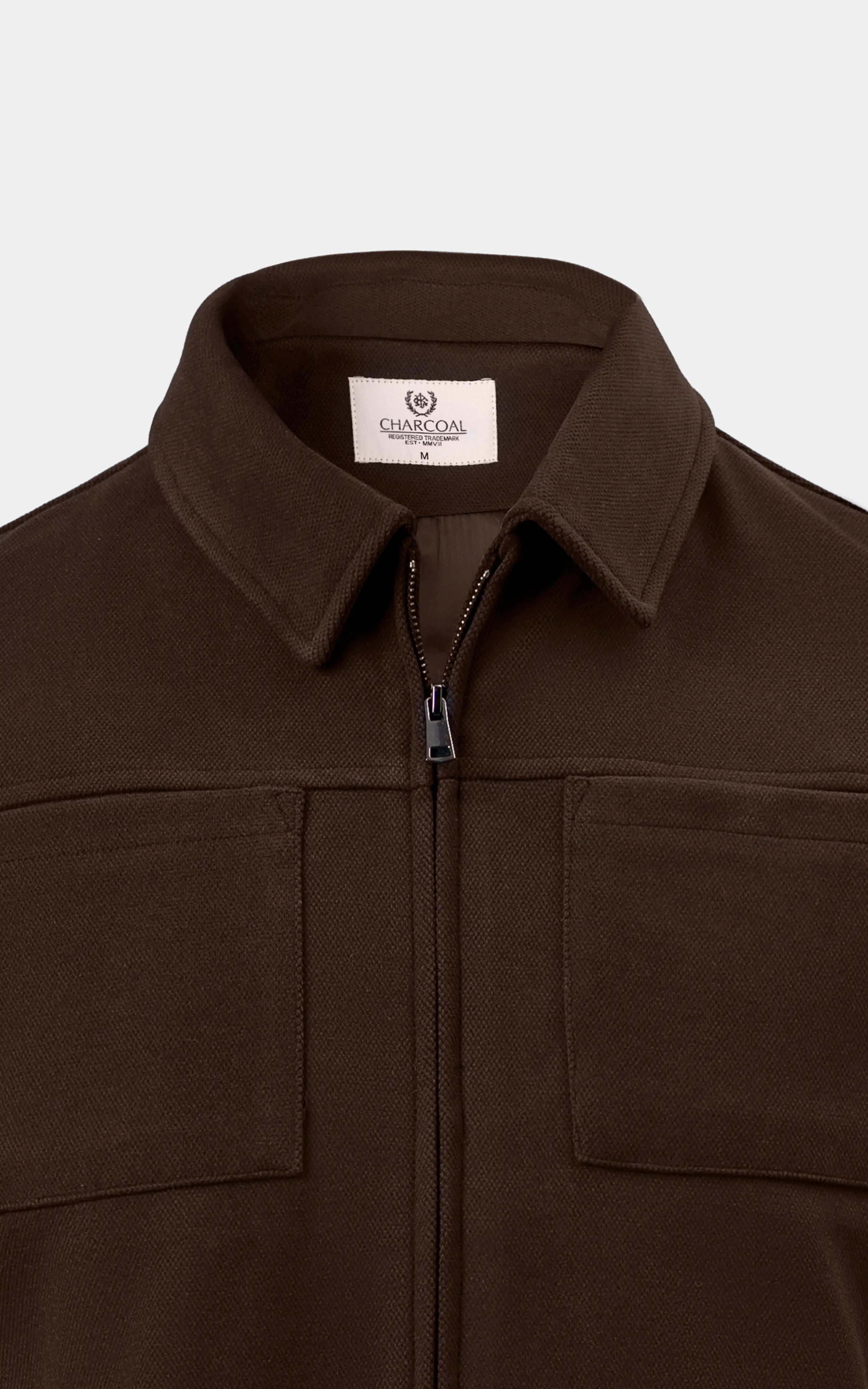 REGULAR FIT FULLSLEEVE COLLAR JACKET BROWN