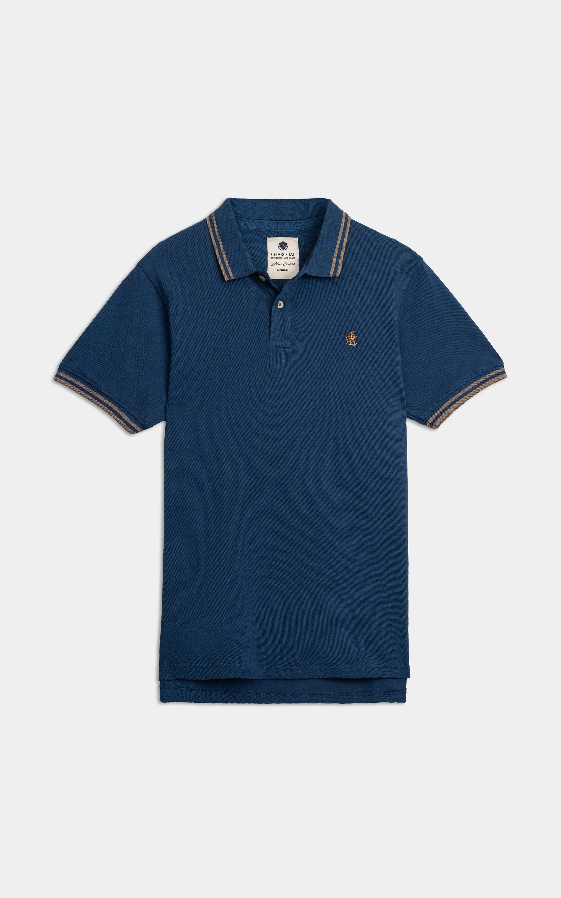 REGULAR FIT TIPPING POLO SHIRT TEAL BLUE