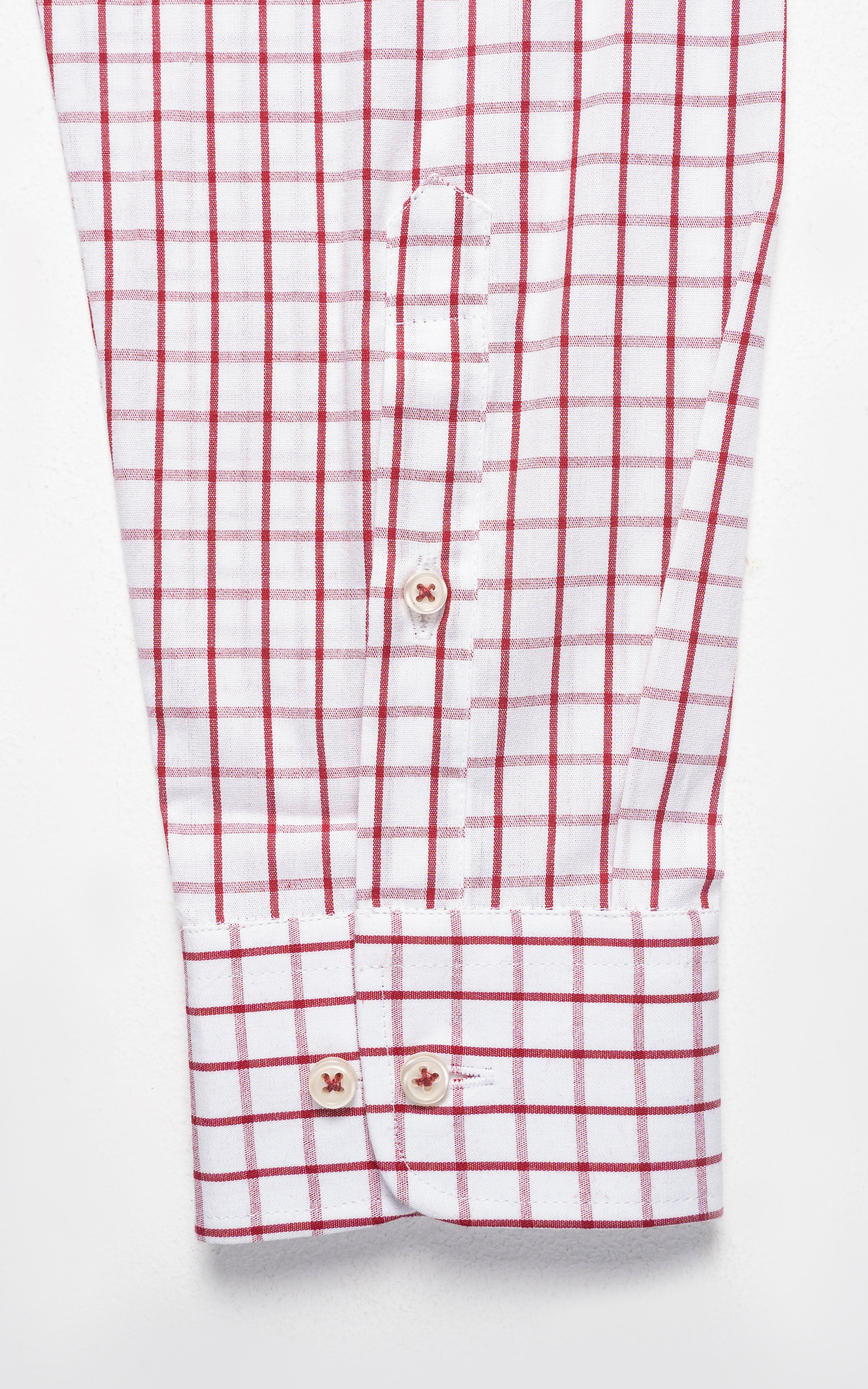 SEMI FORMAL SHIRT MAROON WHTE CHECK