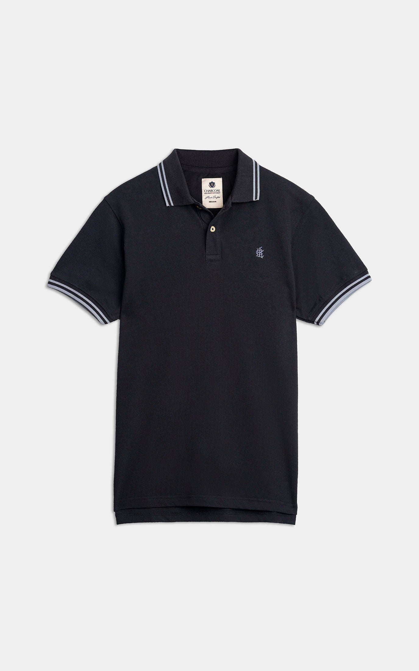 REGULAR FIT TIPPING POLO SHIRT BLACK