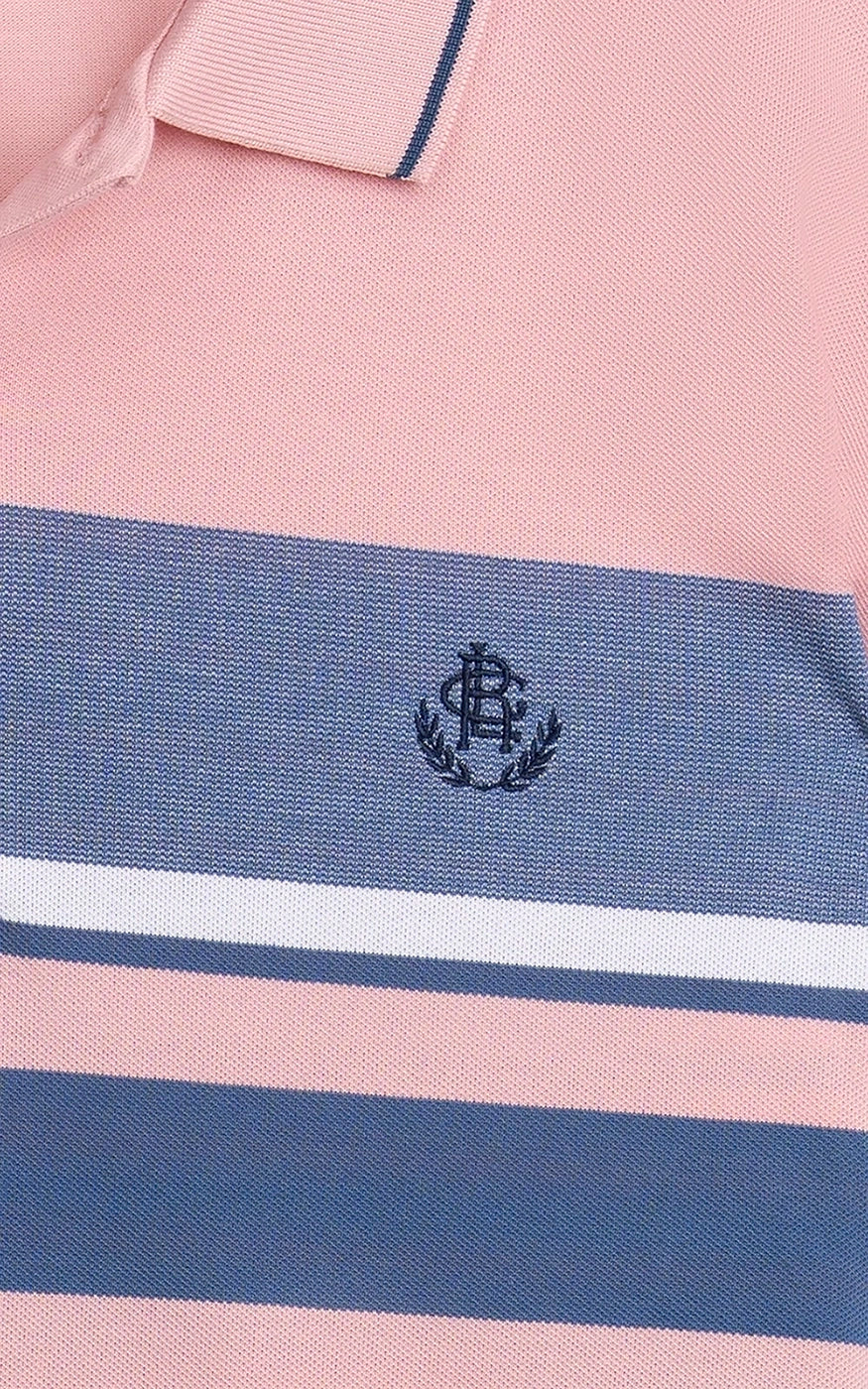 SMART FIT EXECUTIVE ENGINEER STRIPED POLO SHIRT T PINK