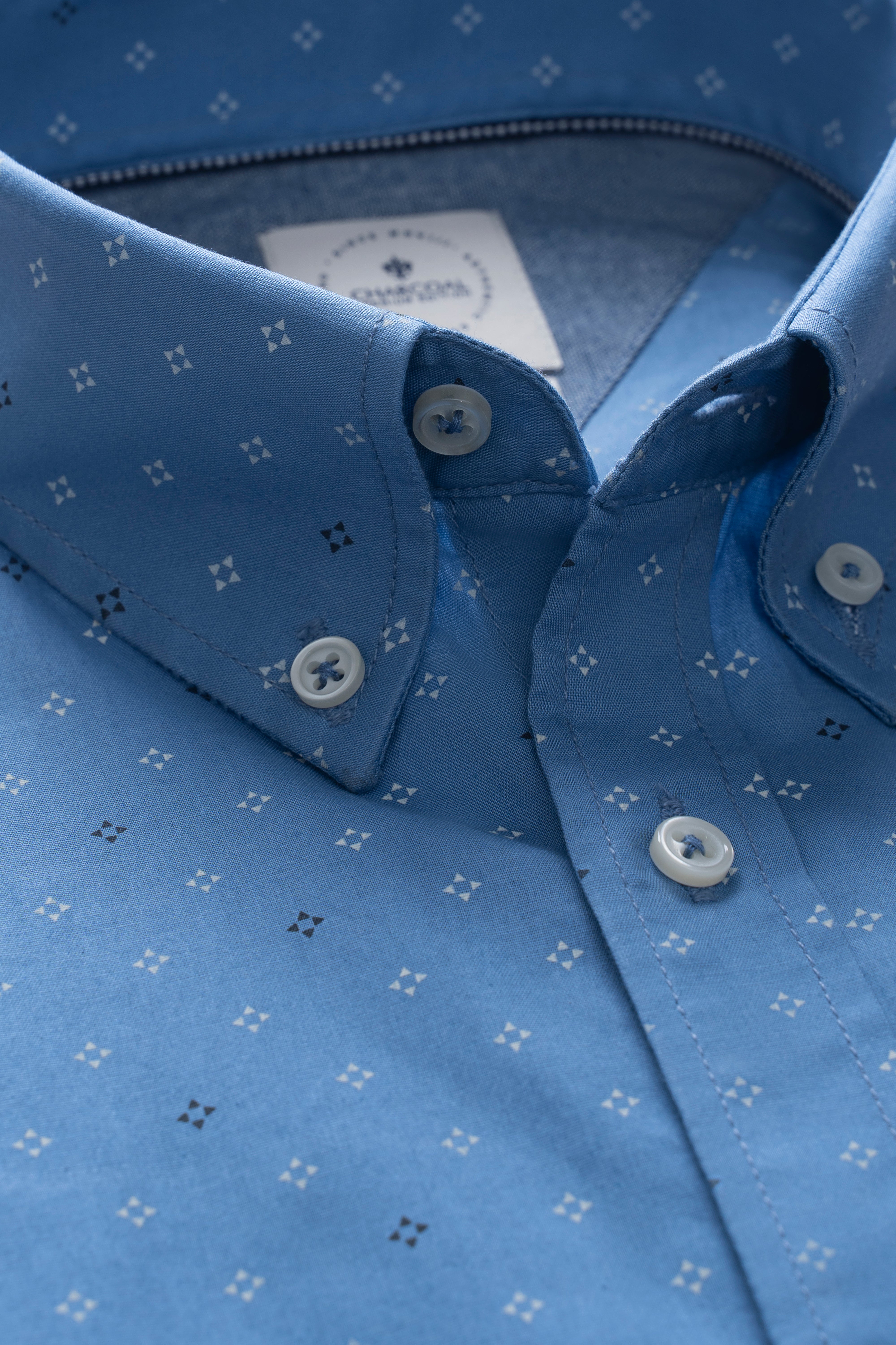 SMART FIT SHIRT INDIGO BLUE PRINTED