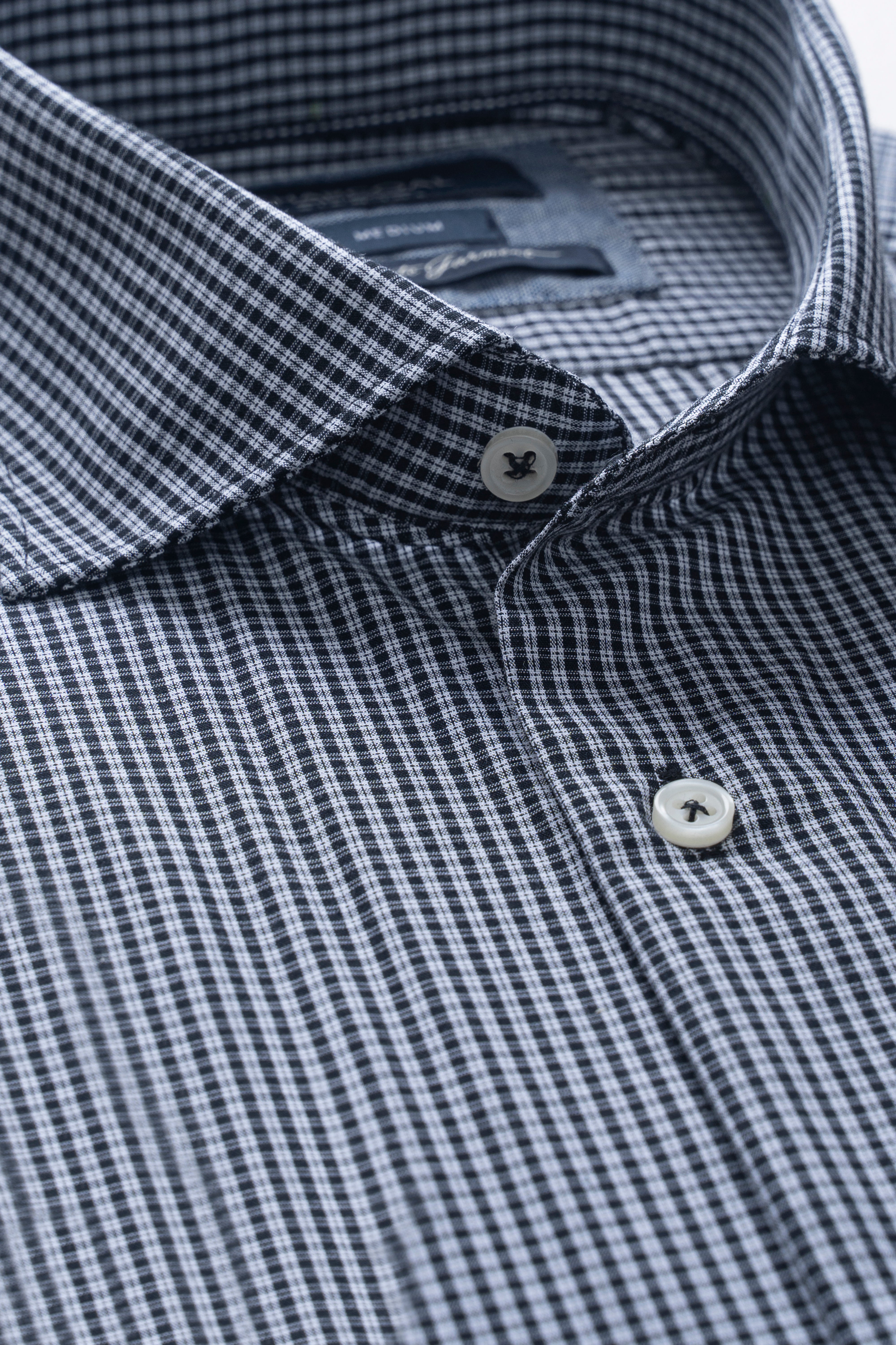 SEMI FORMAL SMART FIT CHECKED SHIRT BLACK