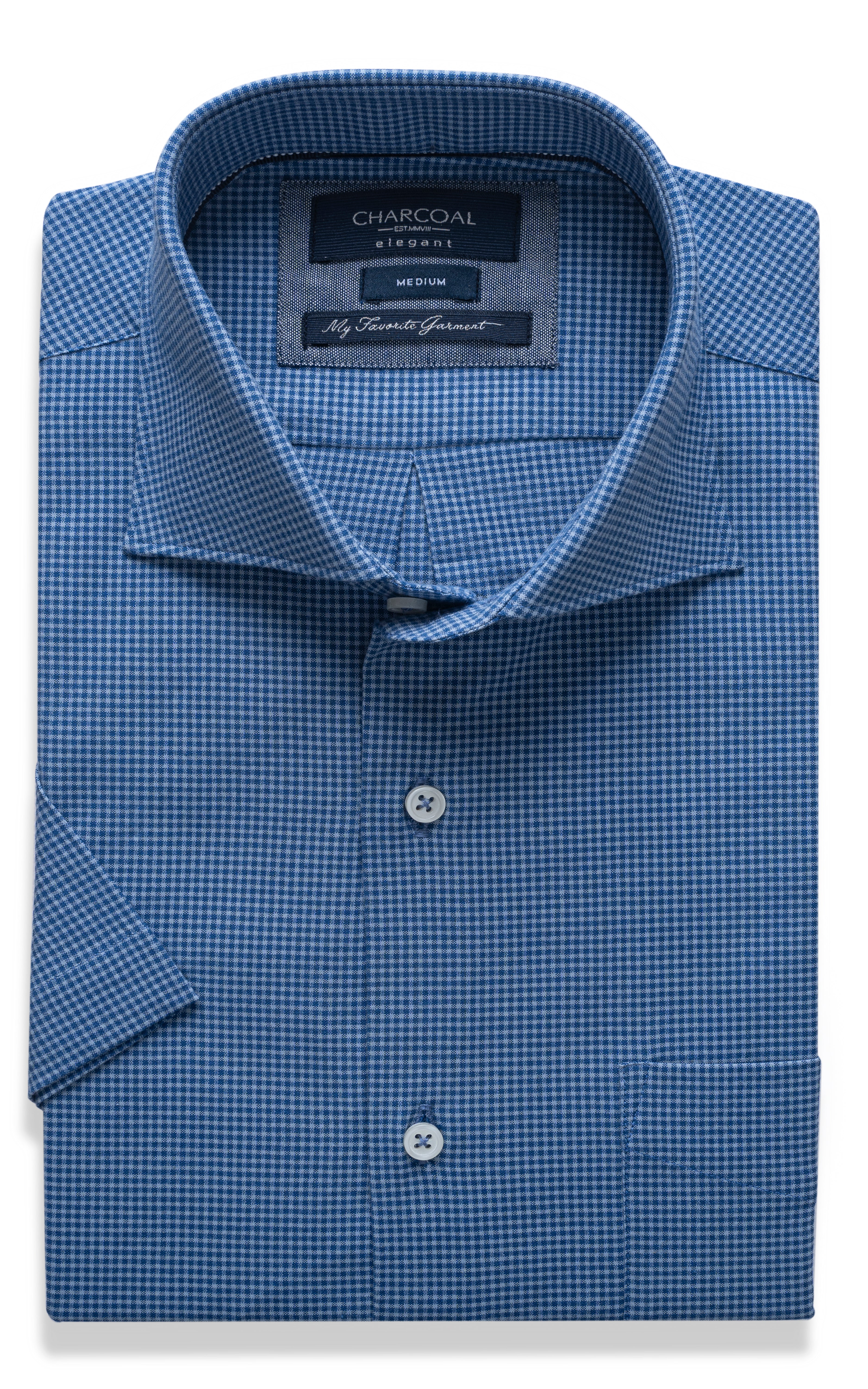 SEMI FORMAL SMART FIT CHECKED SHIRT BLUE