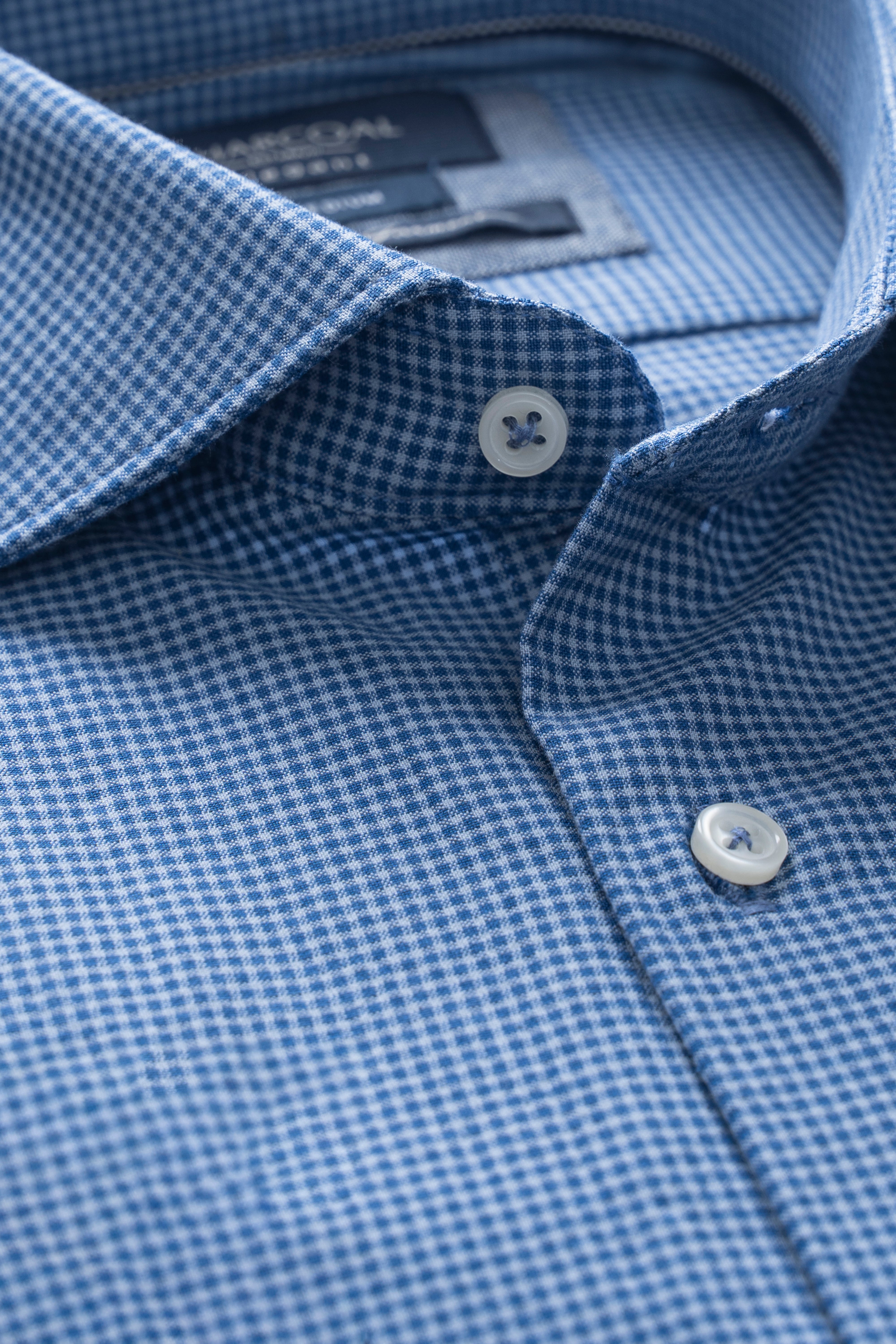 SEMI FORMAL SMART FIT CHECKED SHIRT BLUE