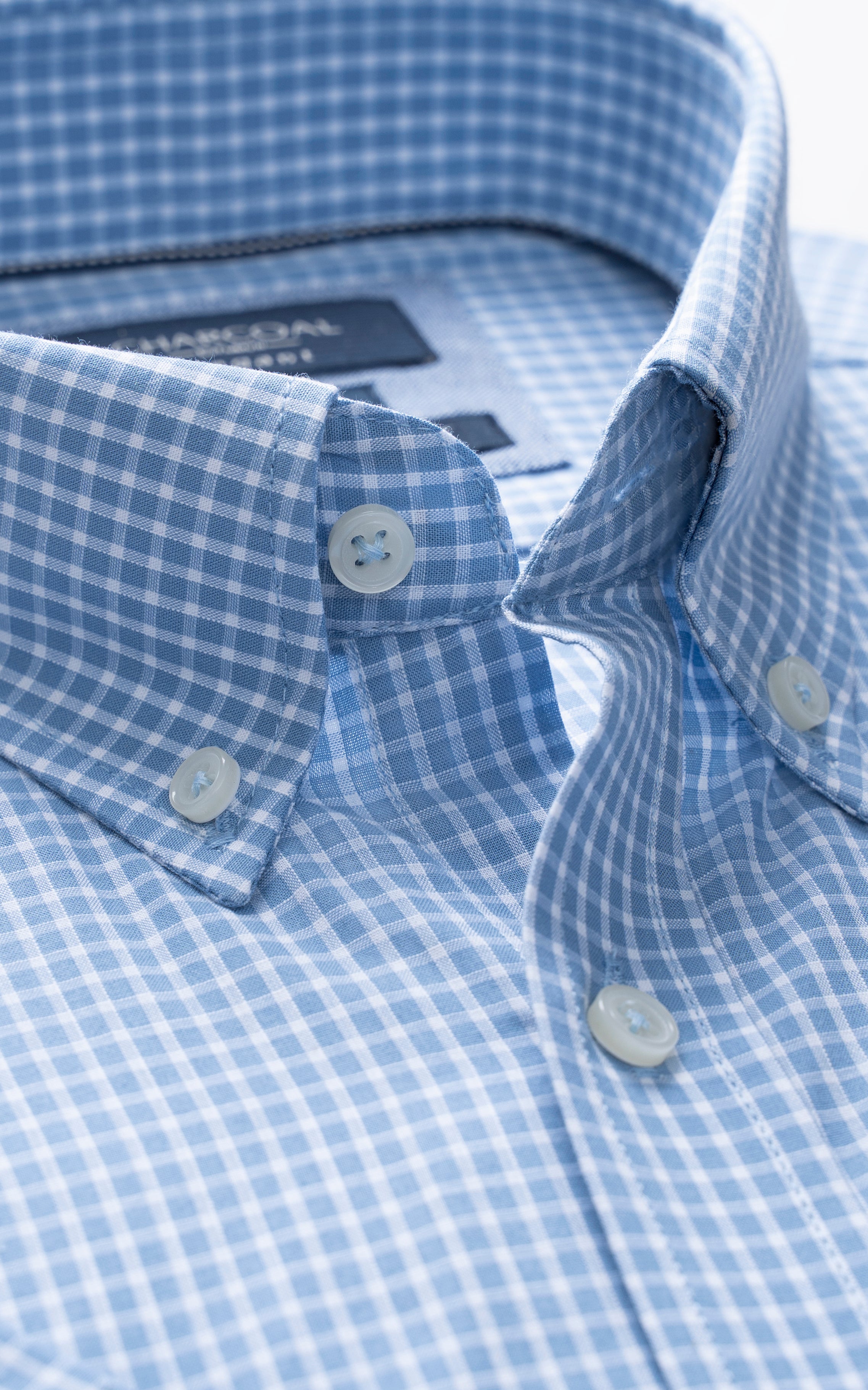 SEMI FORMAL SMART FIT CHECKED SHIRT SKY BLUE