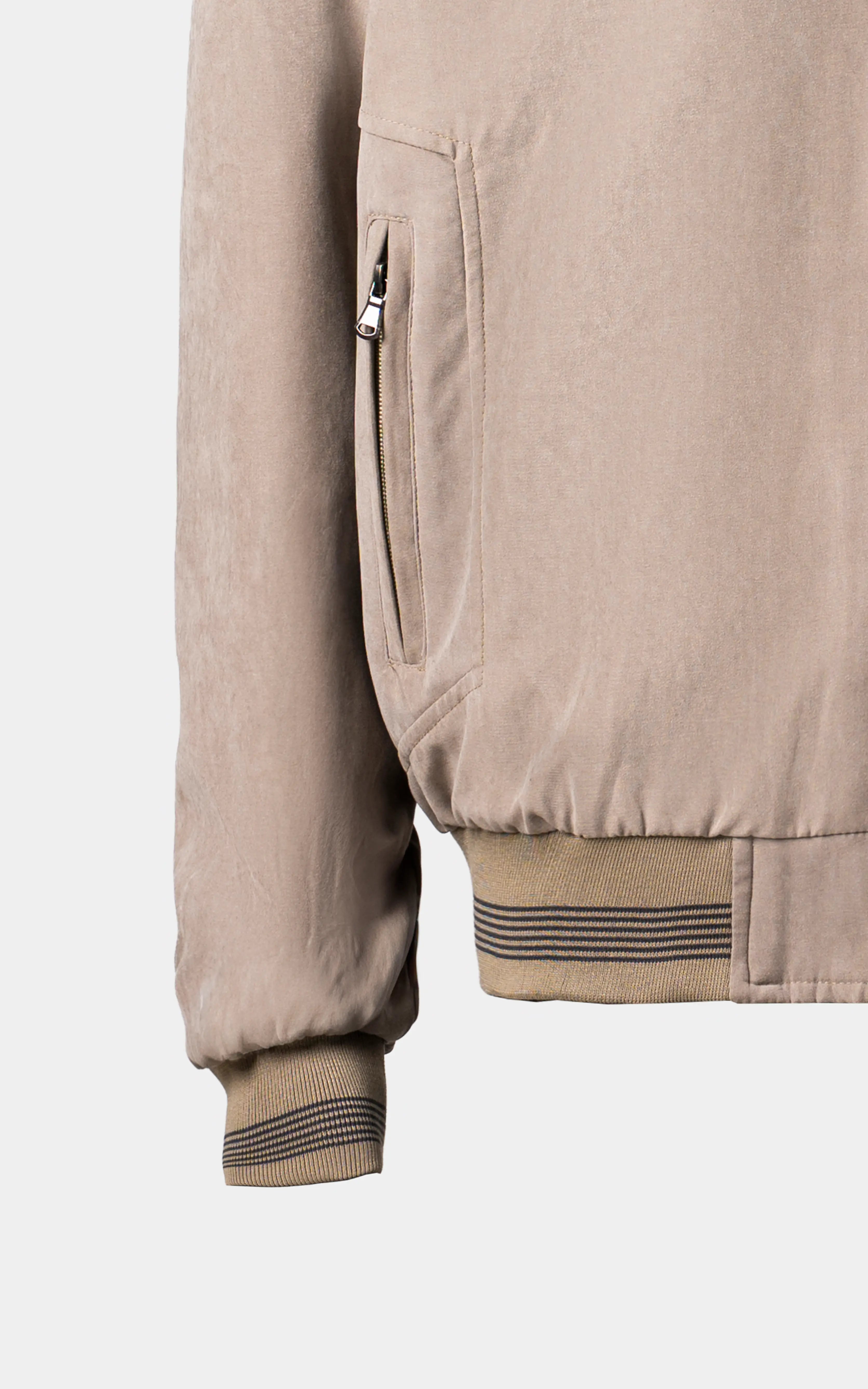 REVERSIBLE BAN COLLAR JACKET LIGHT OLIVE CHARCOAL GREY