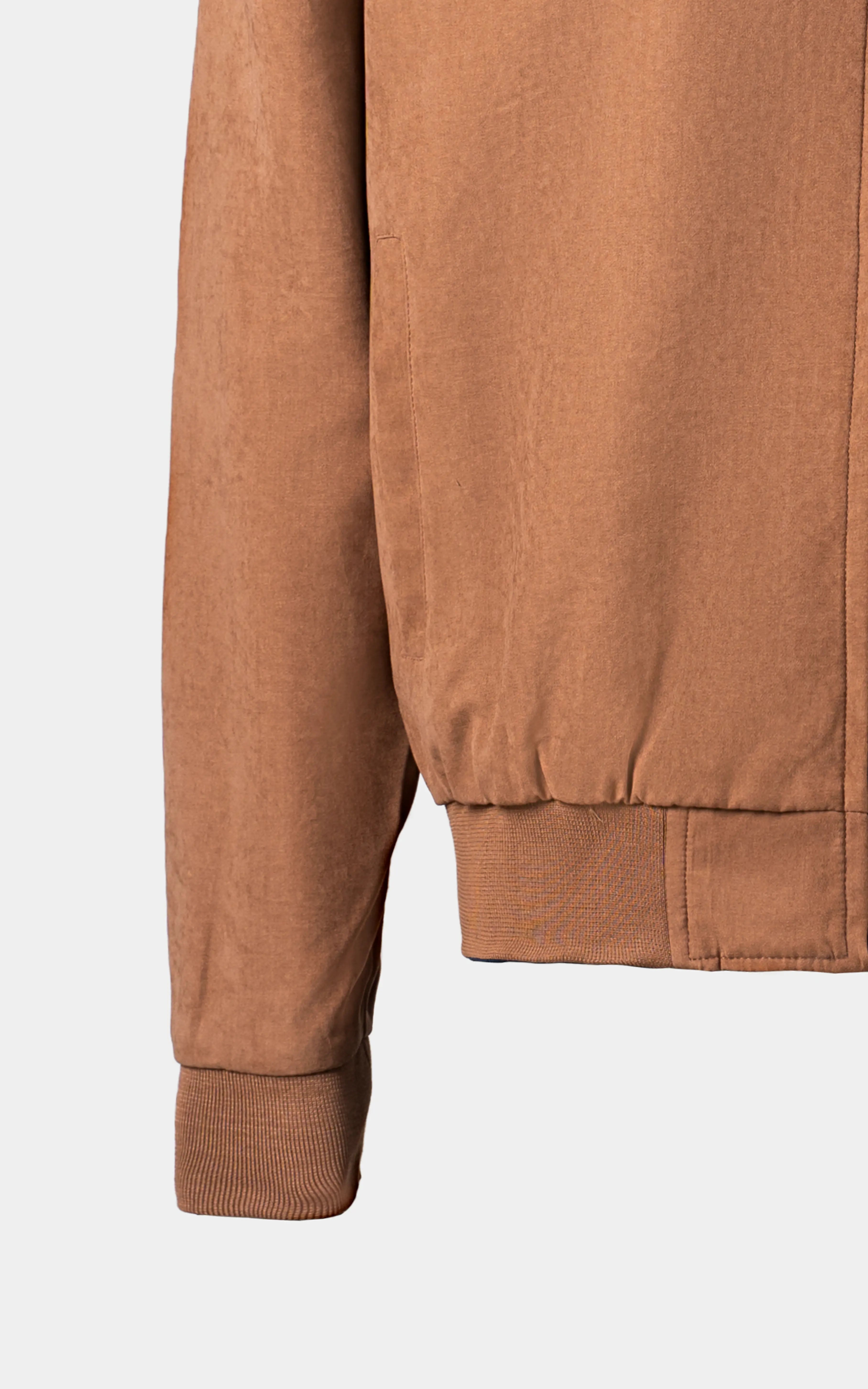 REVERSIBLE BAN COLLAR JACKET BLUE BROWN