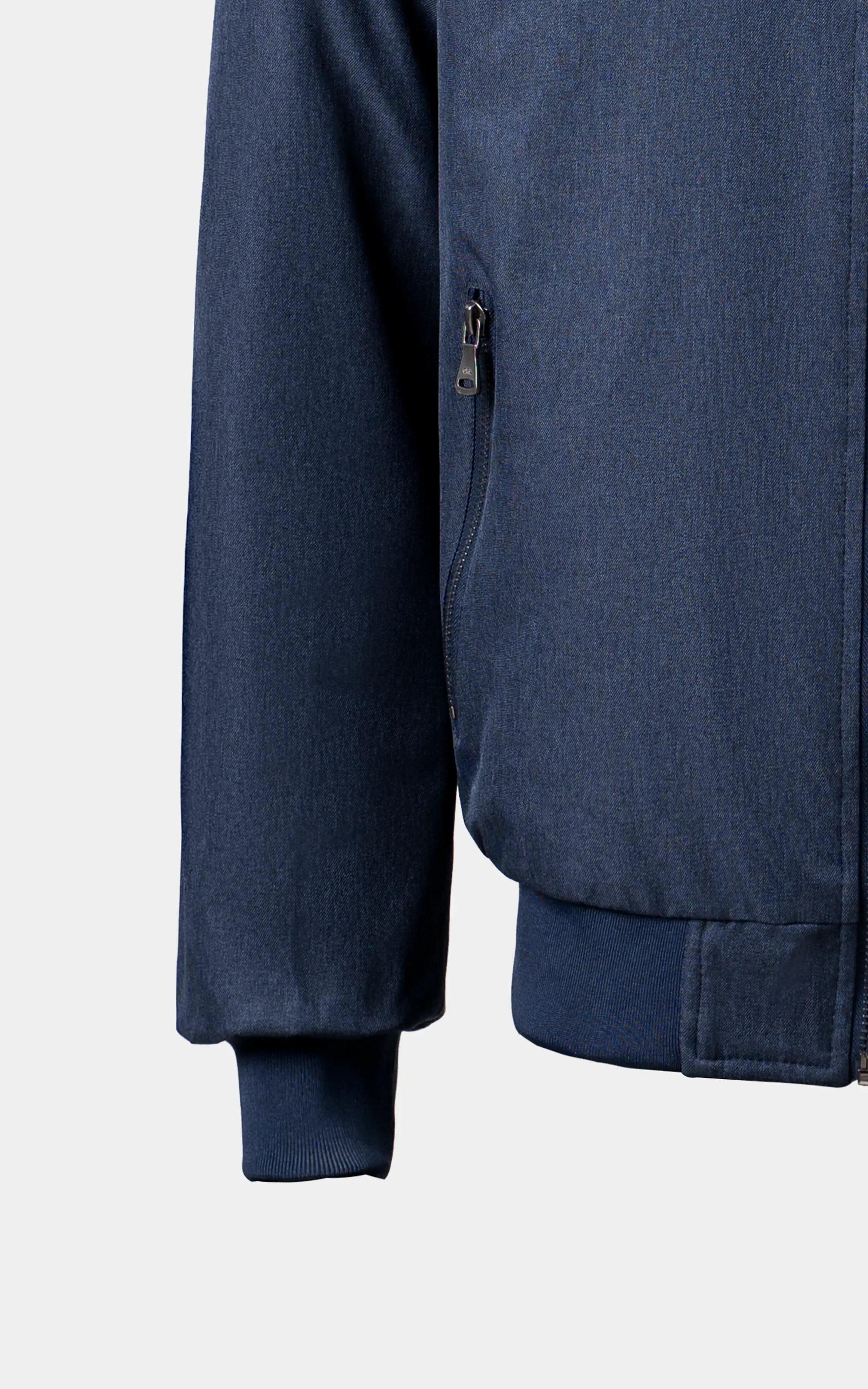 REVERSIBLE BOMBER JACKET BLUE BROWN