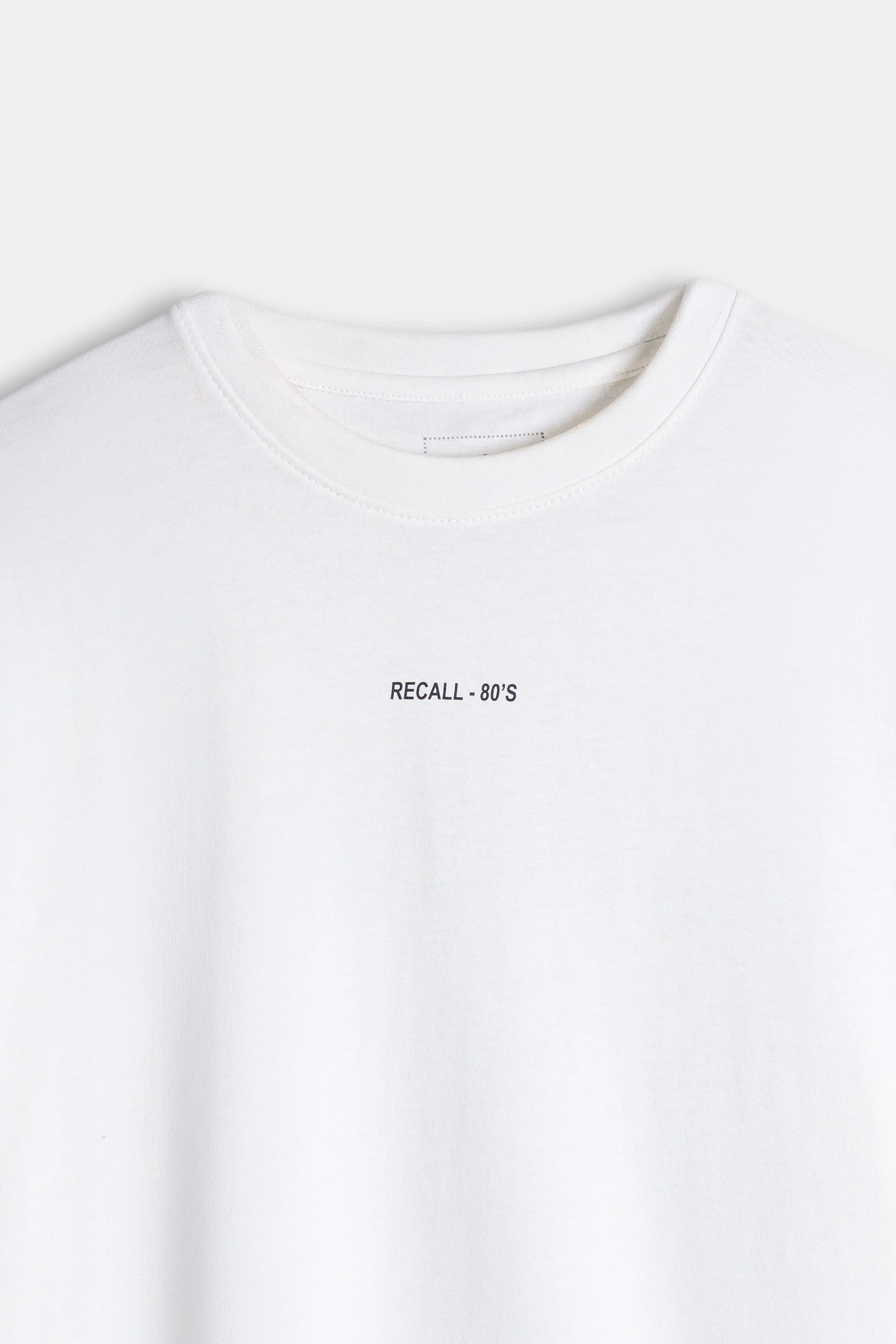 OVERSIZE CREW NECK GRAPHIC T SHIRT WHITE