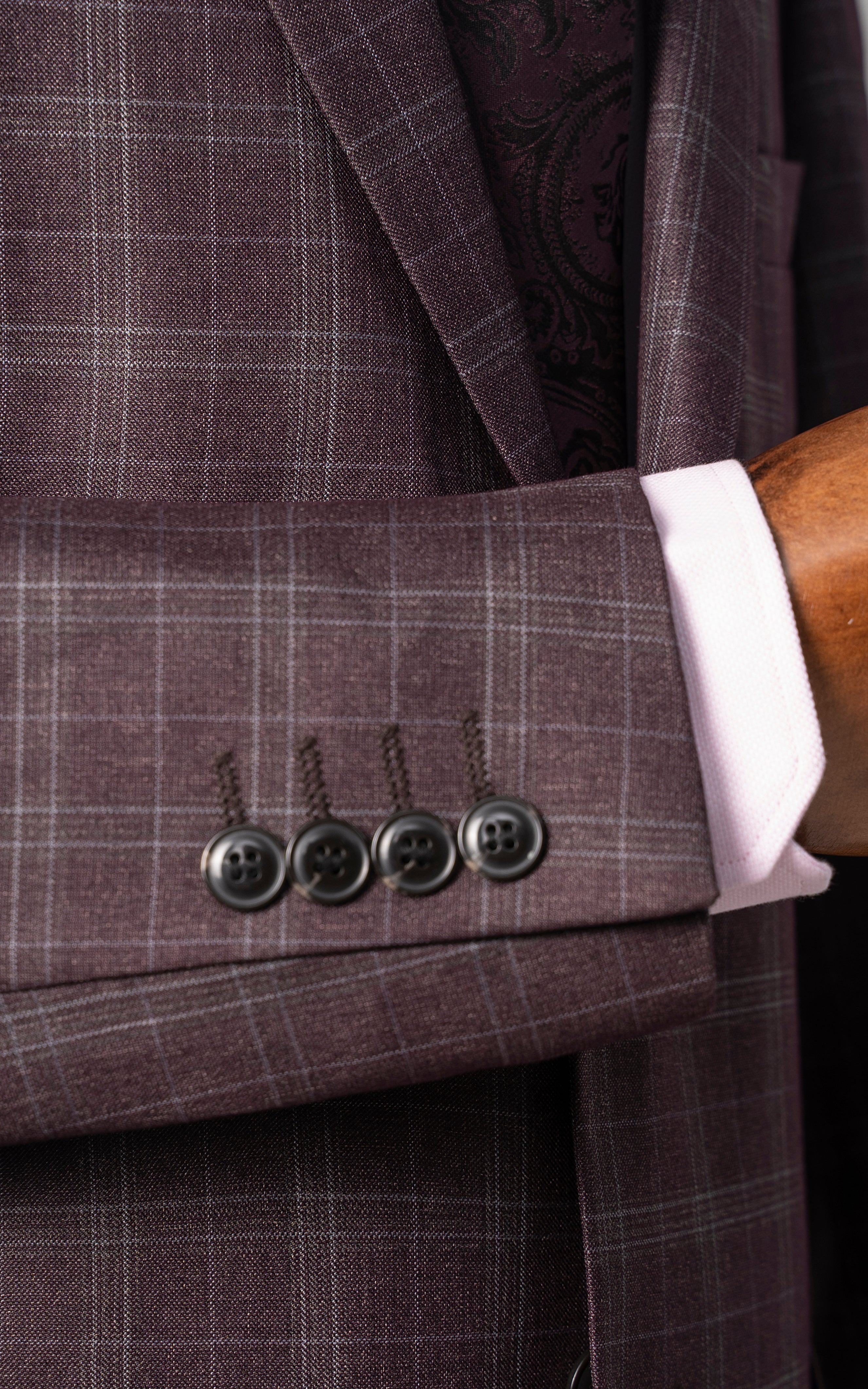 2 PIECE PREMIUM SUIT MAROON GREY