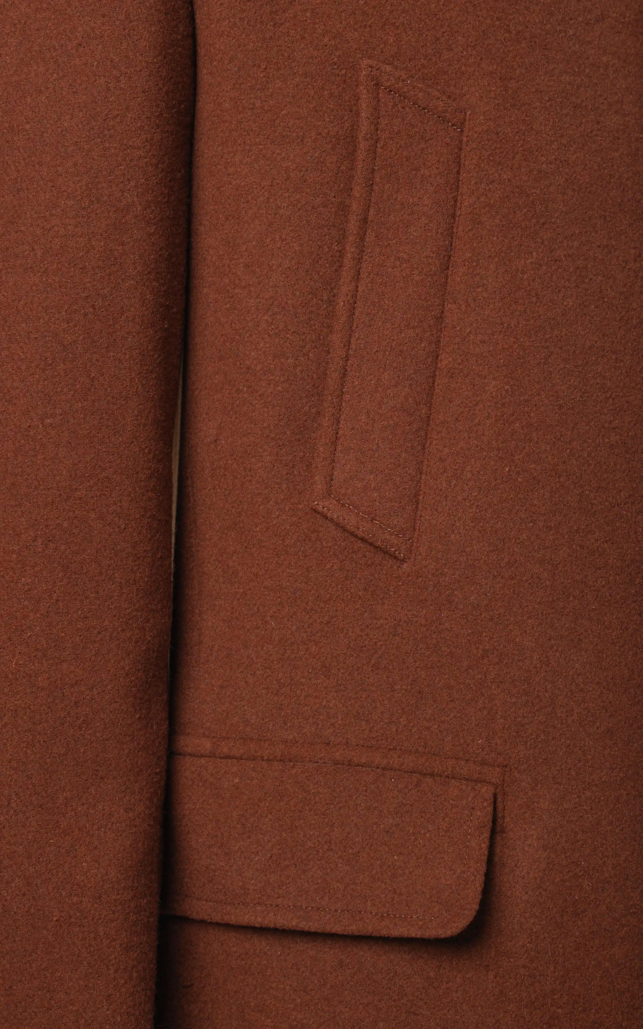 BAN COLLAR SMART FIT LONG COAT RUST