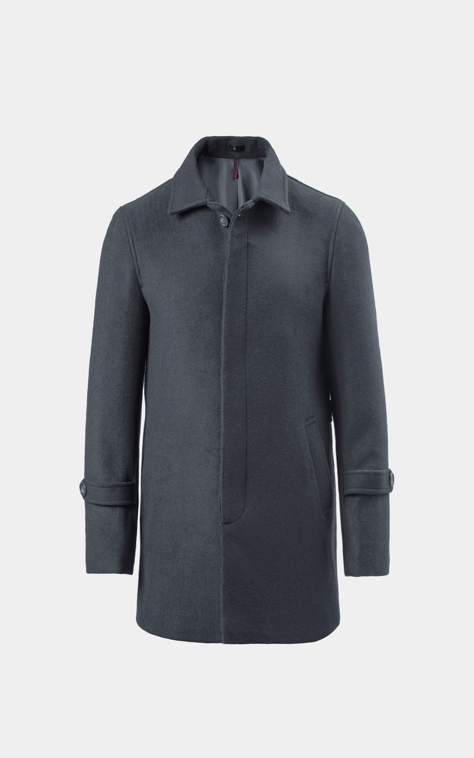 REGULAR COLLAR SMART FIT LONG COAT CHARCOAL