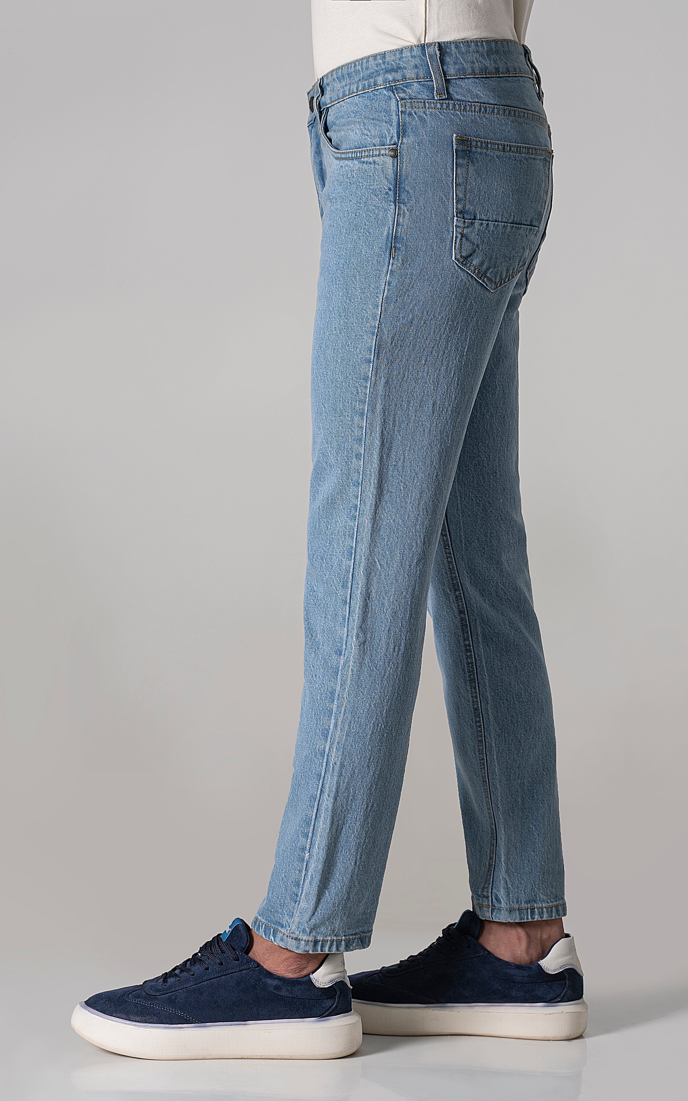 STRAIGHT LEG DENIM JEANS LIGHT BLUE