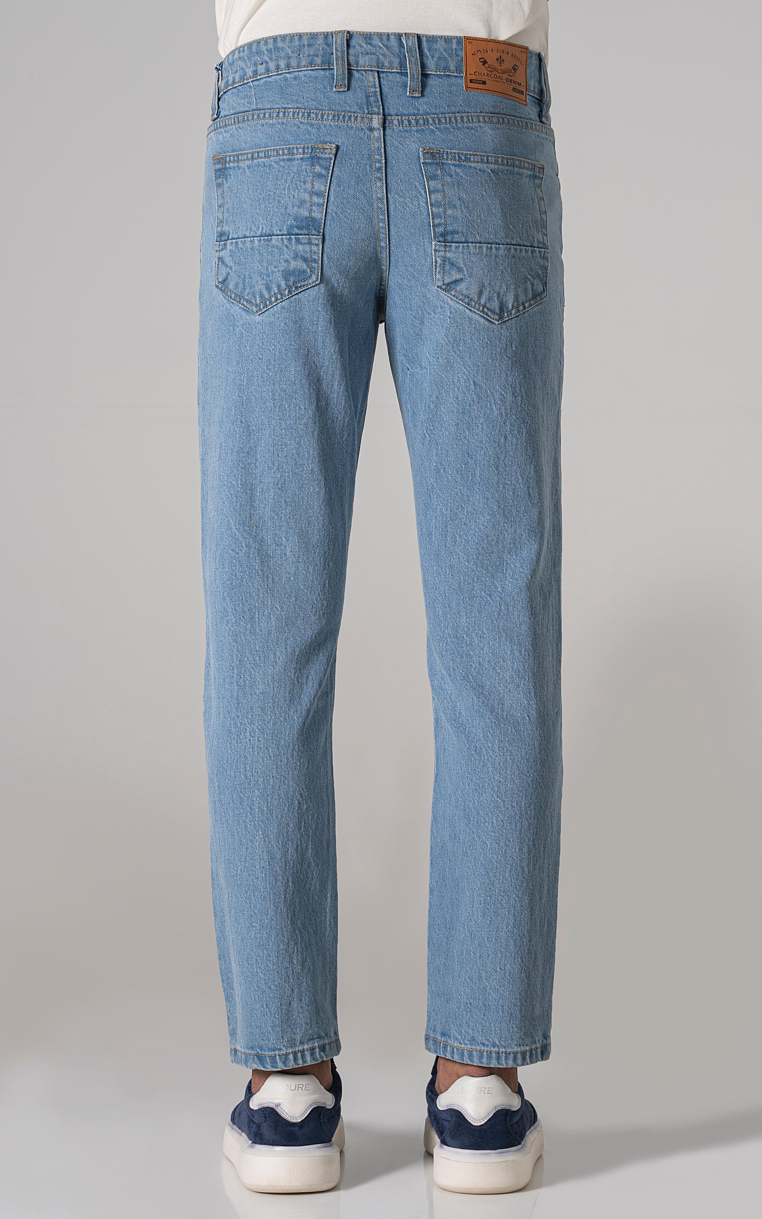 STRAIGHT LEG DENIM JEANS LIGHT BLUE