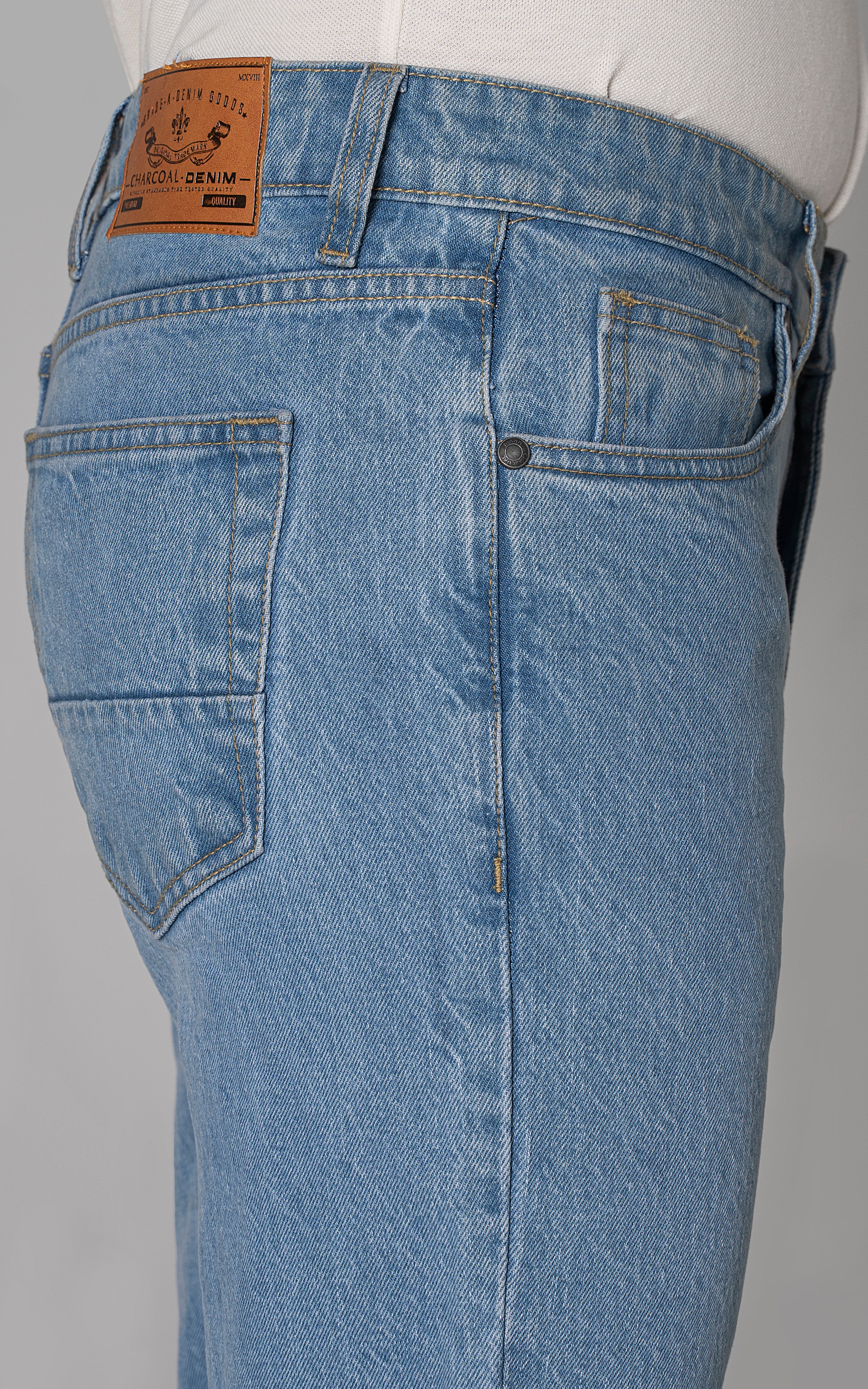STRAIGHT LEG DENIM JEANS LIGHT BLUE