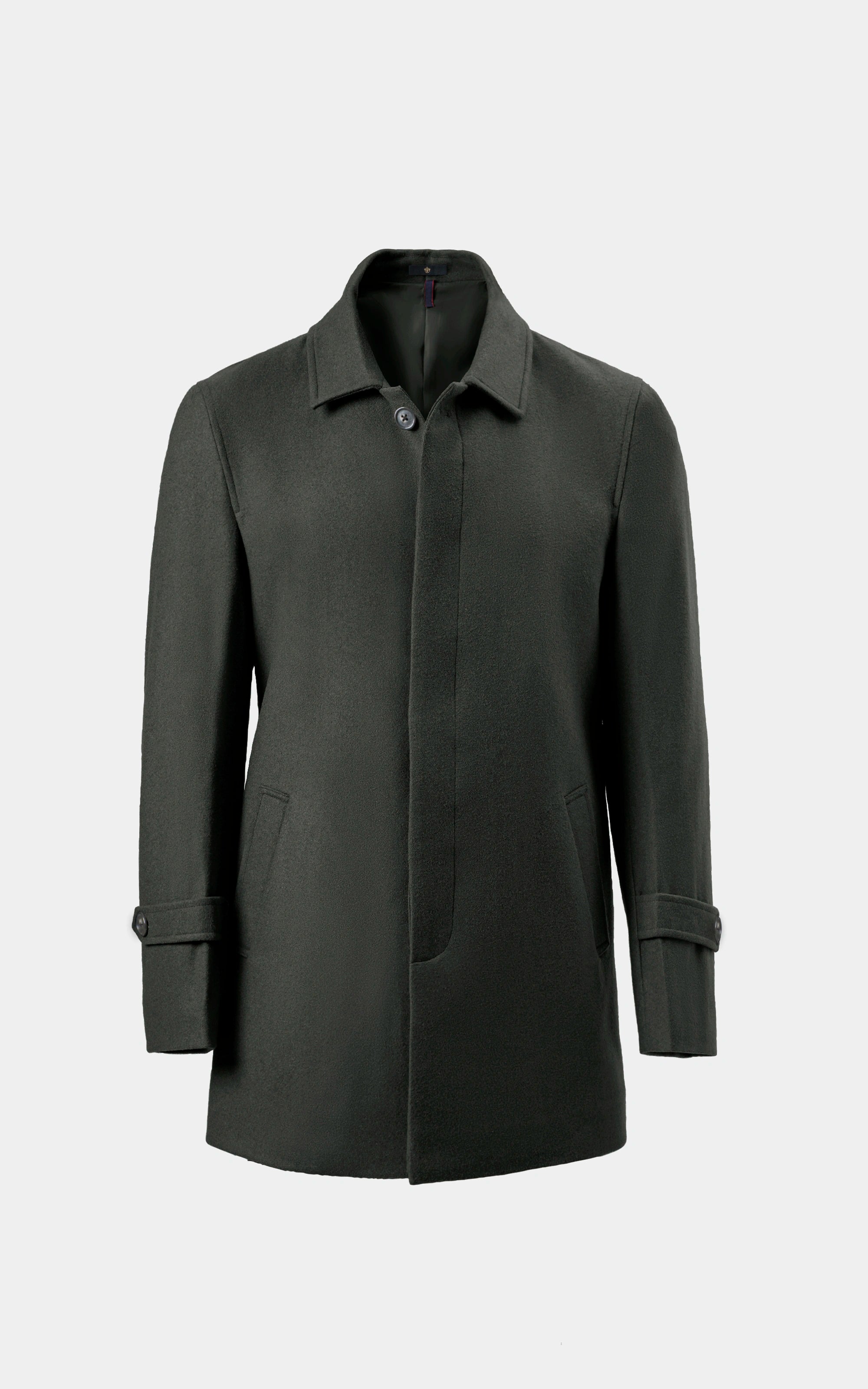 REGULAR COLLAR SMART FIT LONG COAT OLIVE